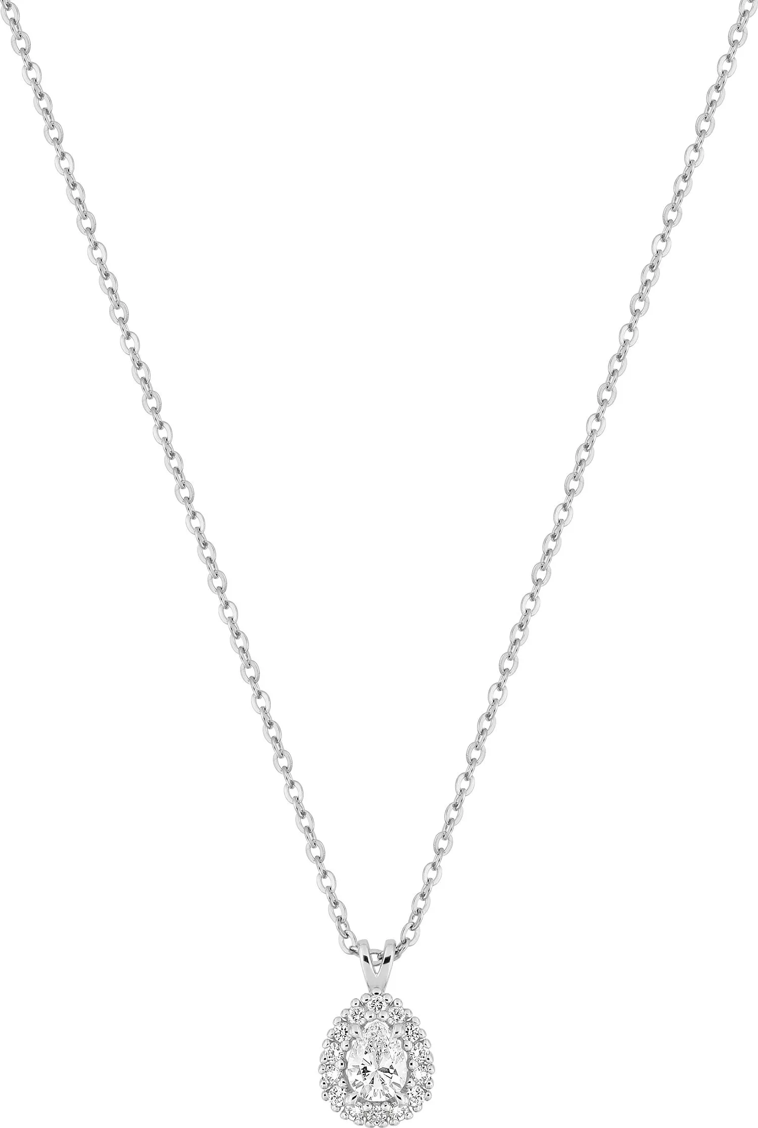 Collier Or Blanc Vyctoria Diamant - Collier en Or 375 9k - Bijoux en Vogue