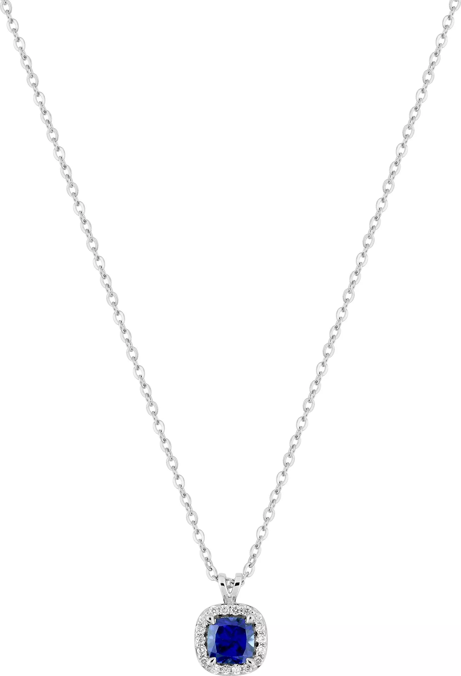 Collier Or Blanc Donika Diamant Saphir - Collier en Or 375 9k - Bijoux en Vogue
