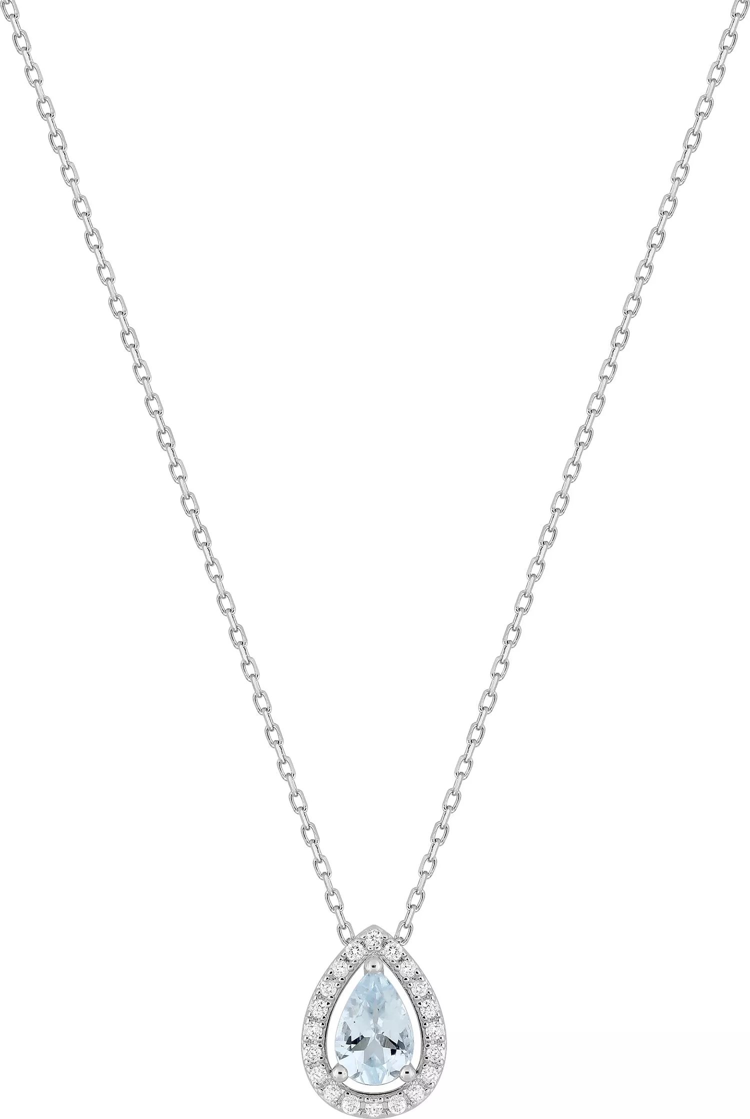Collier Or Blanc Christeve Diamant - Collier en Or 375 9k - Bijoux en Vogue