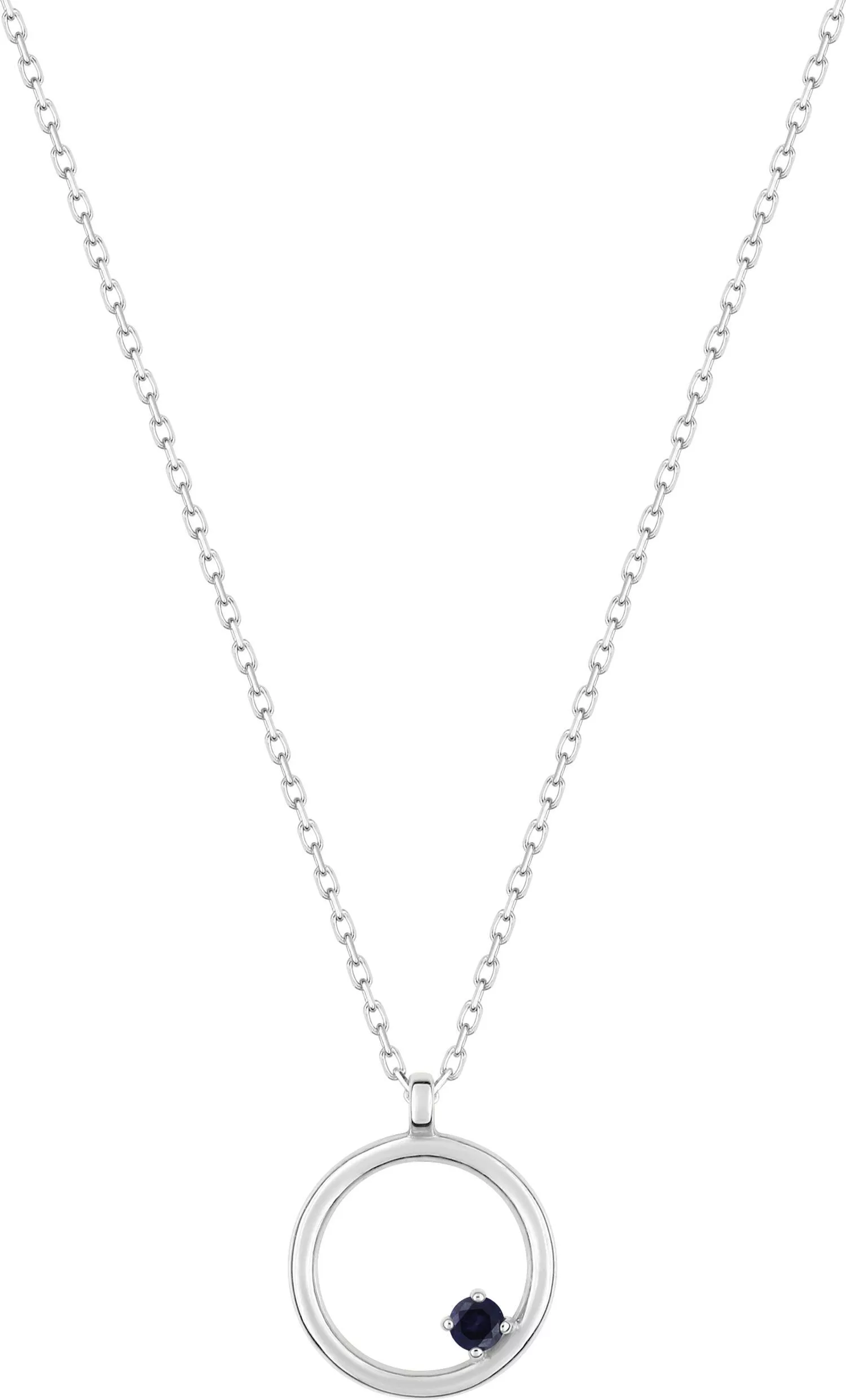 Collier Or Blanc Deoliveira Saphir - Collier en Or 375 9k - Bijoux en Vogue