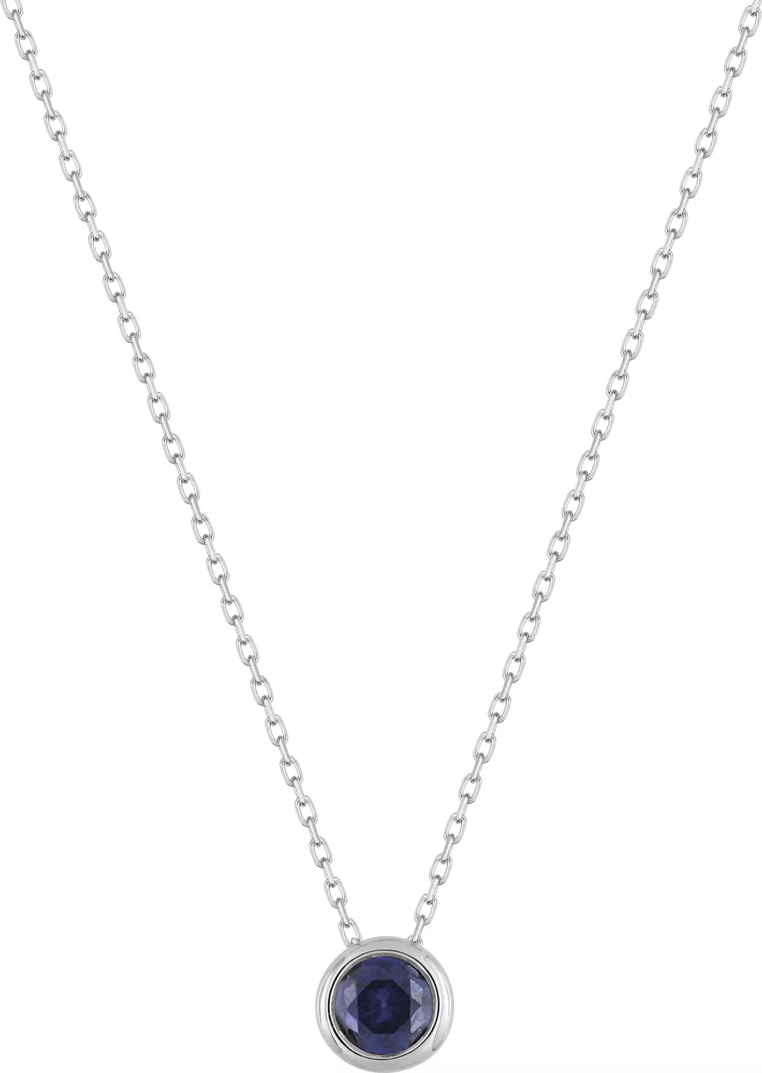 Collier Or Blanc Vivana Saphir - Collier en Or 375 9k - Bijoux en Vogue