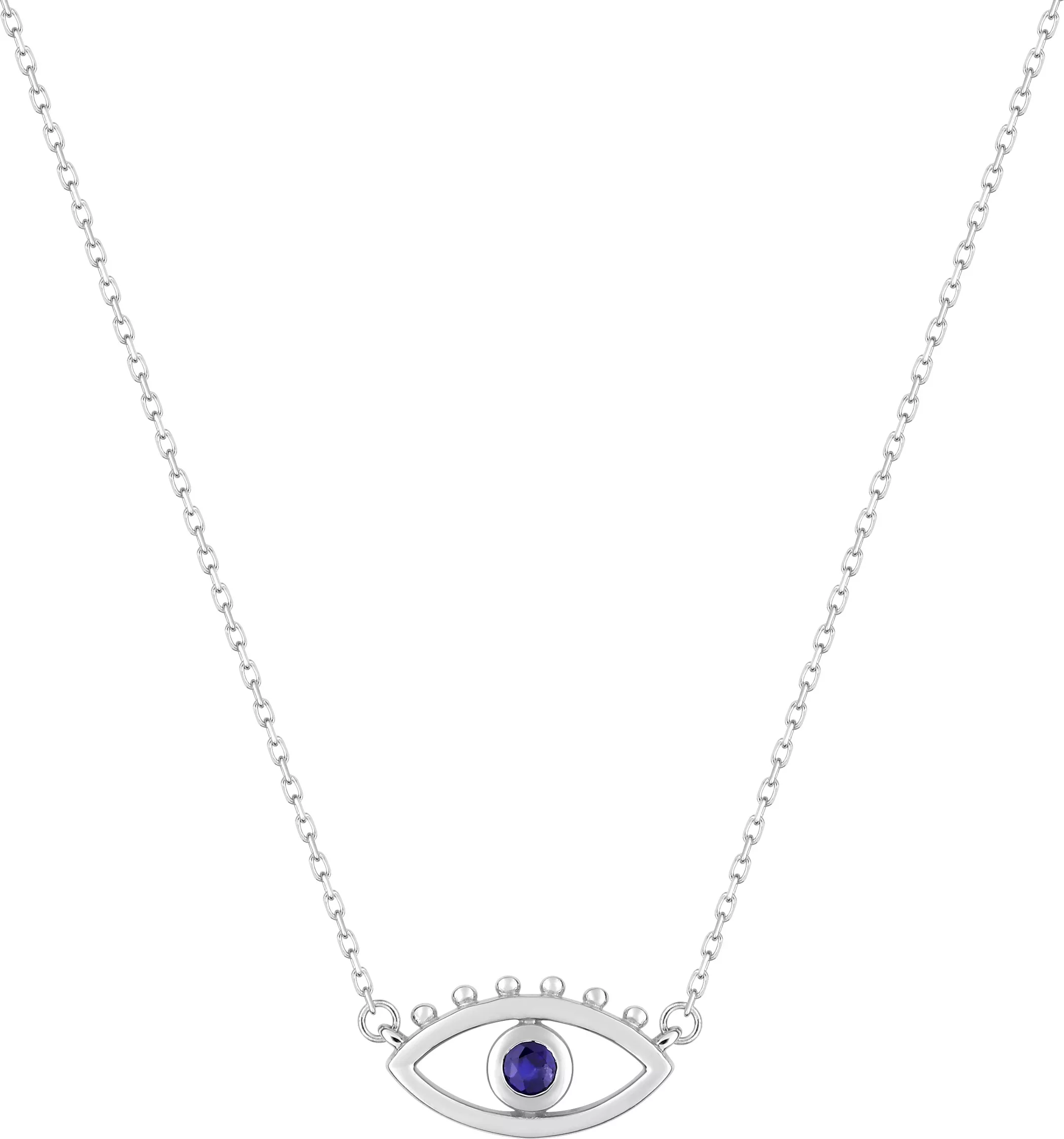 Collier Or Blanc Naziha Saphir - Collier en Or 375 9k - Bijoux en Vogue