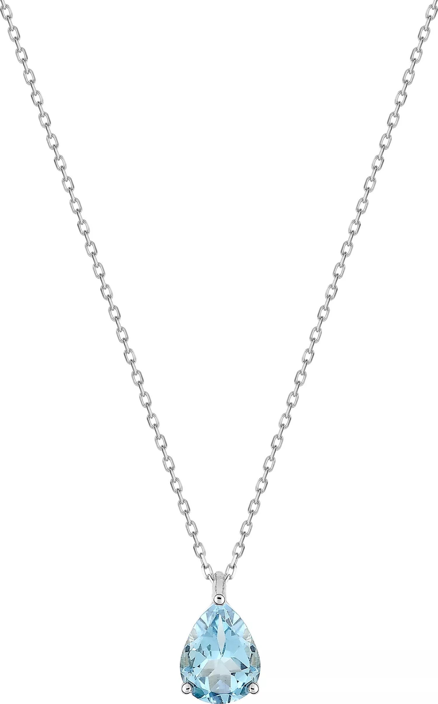 Collier Or Blanc Meajalie bleu Topaze - Collier en Or 375 9k - Bijoux en Vogue