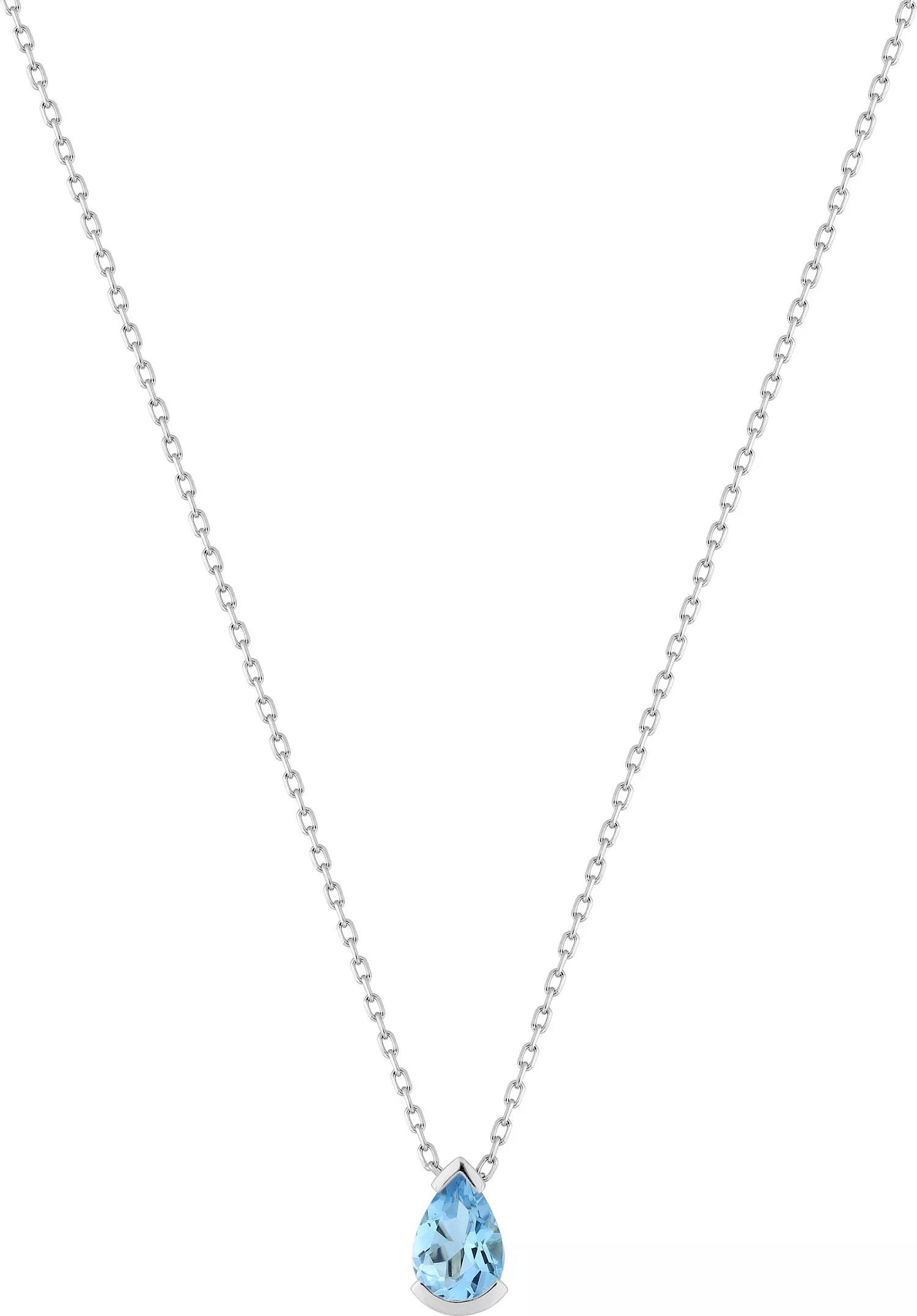 Collier Or Blanc Boujnane bleu Topaze - Collier en Or 375 9k - Bijoux en Vogue