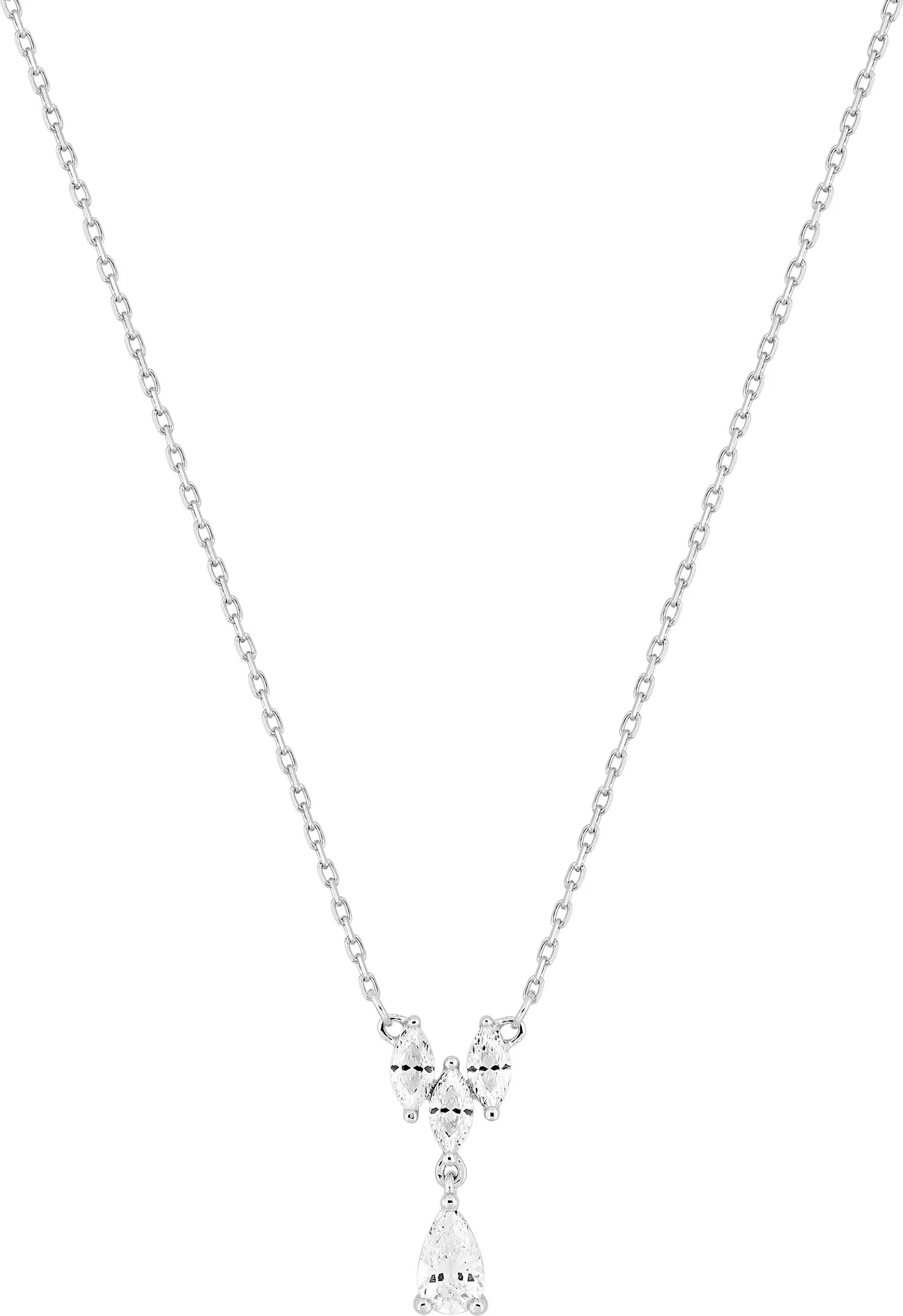 Collier Or Blanc Sashina Zirconium - Collier en Or 375 9k - Bijoux en Vogue