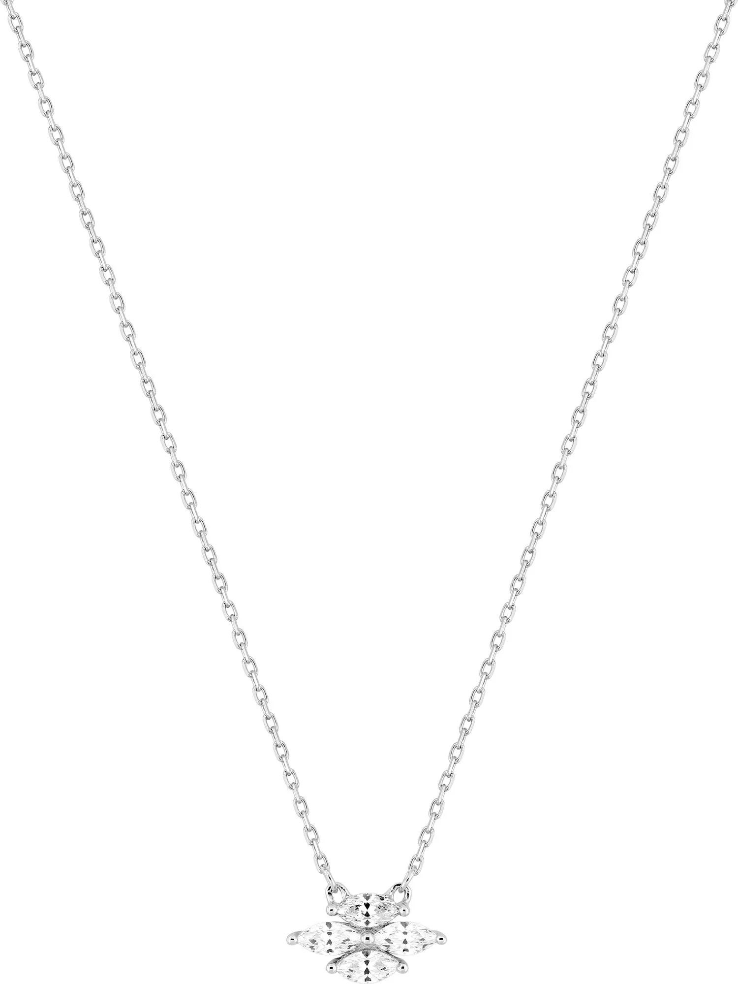 Collier Or Blanc Janneta Zirconium - Collier en Or 375 9k - Bijoux en Vogue