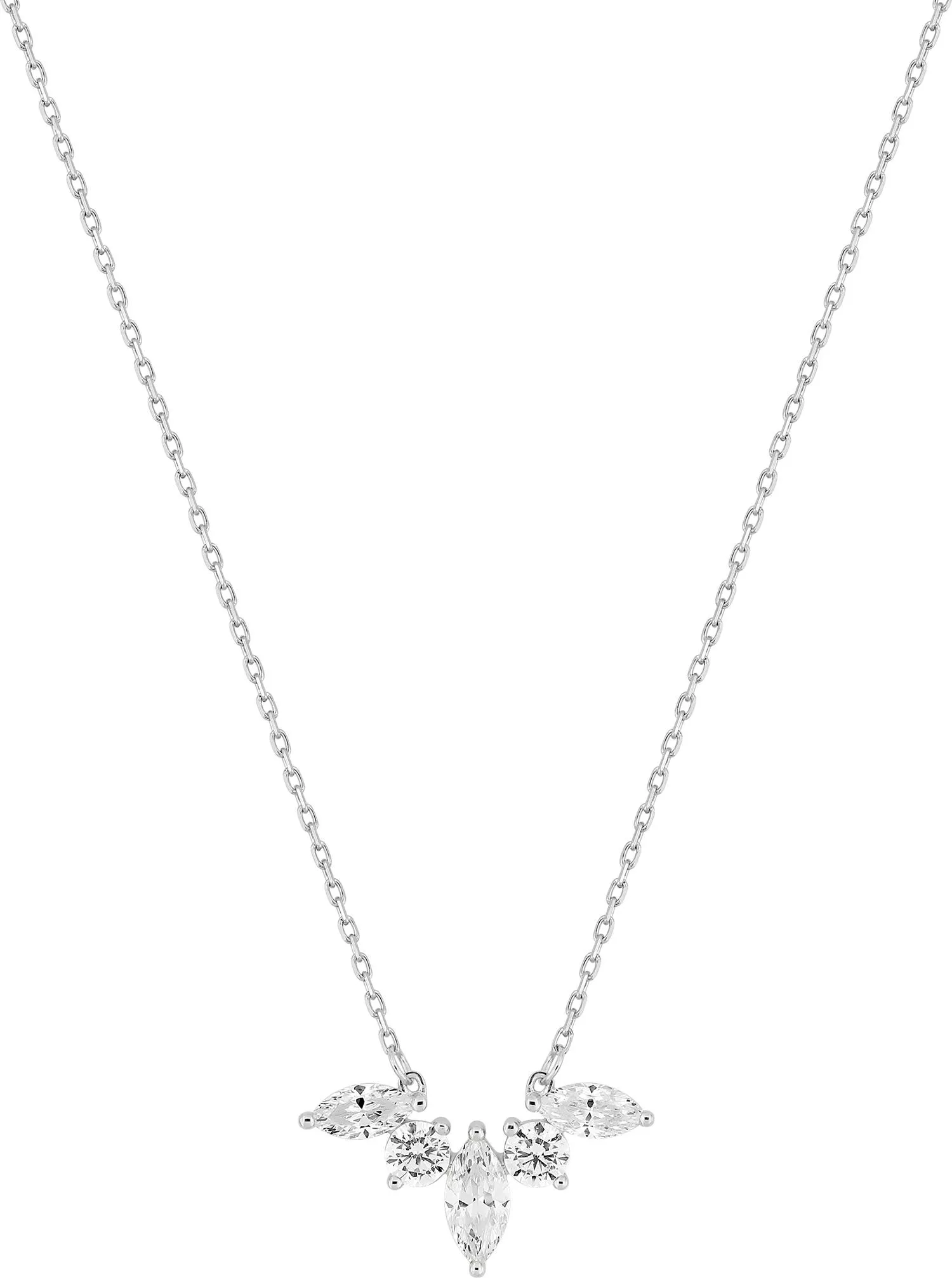 Collier Or Blanc Caronine Zirconium - Collier en Or 375 9k - Bijoux en Vogue