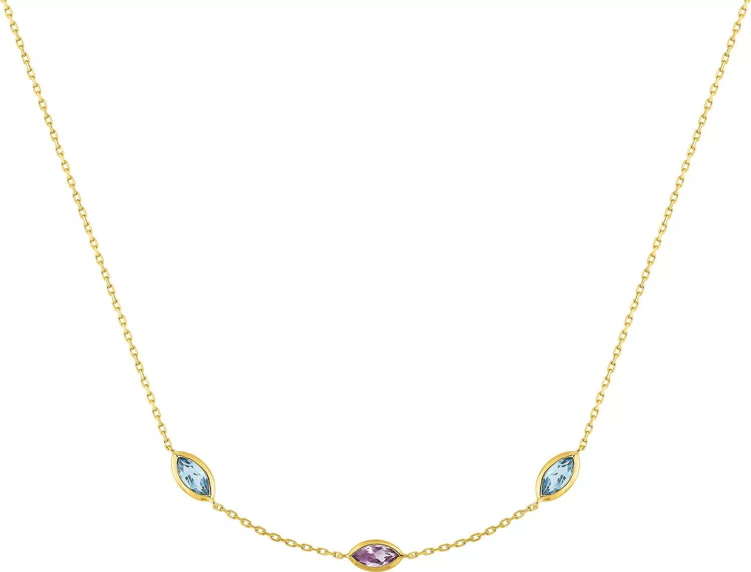 Collier Or Kheirra bleu Améthyste - Collier en Or 375 9k - Bijoux en Vogue