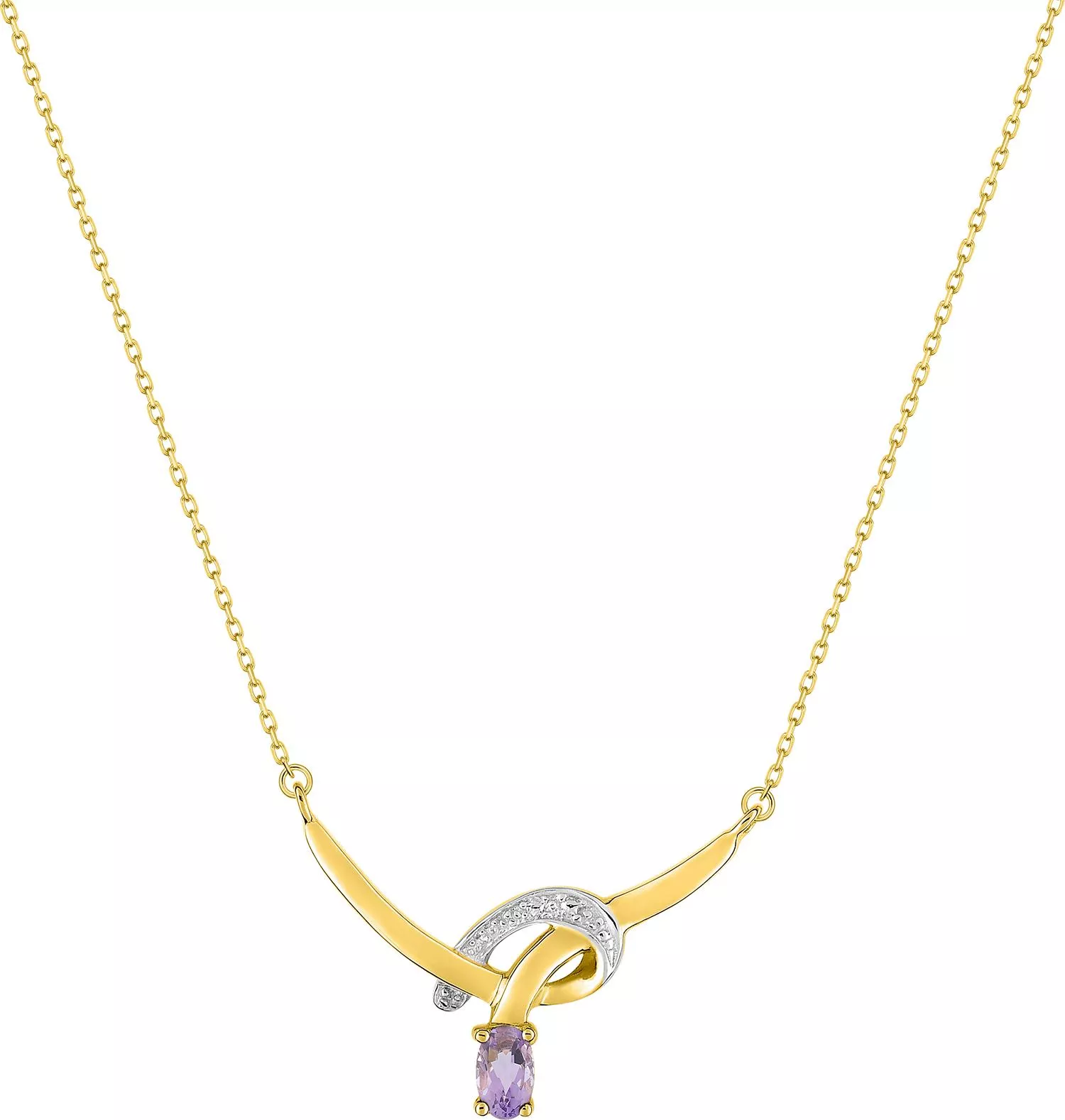 Collier Or Youlina Améthyste - Collier en Or 375 9k - Bijoux en Vogue