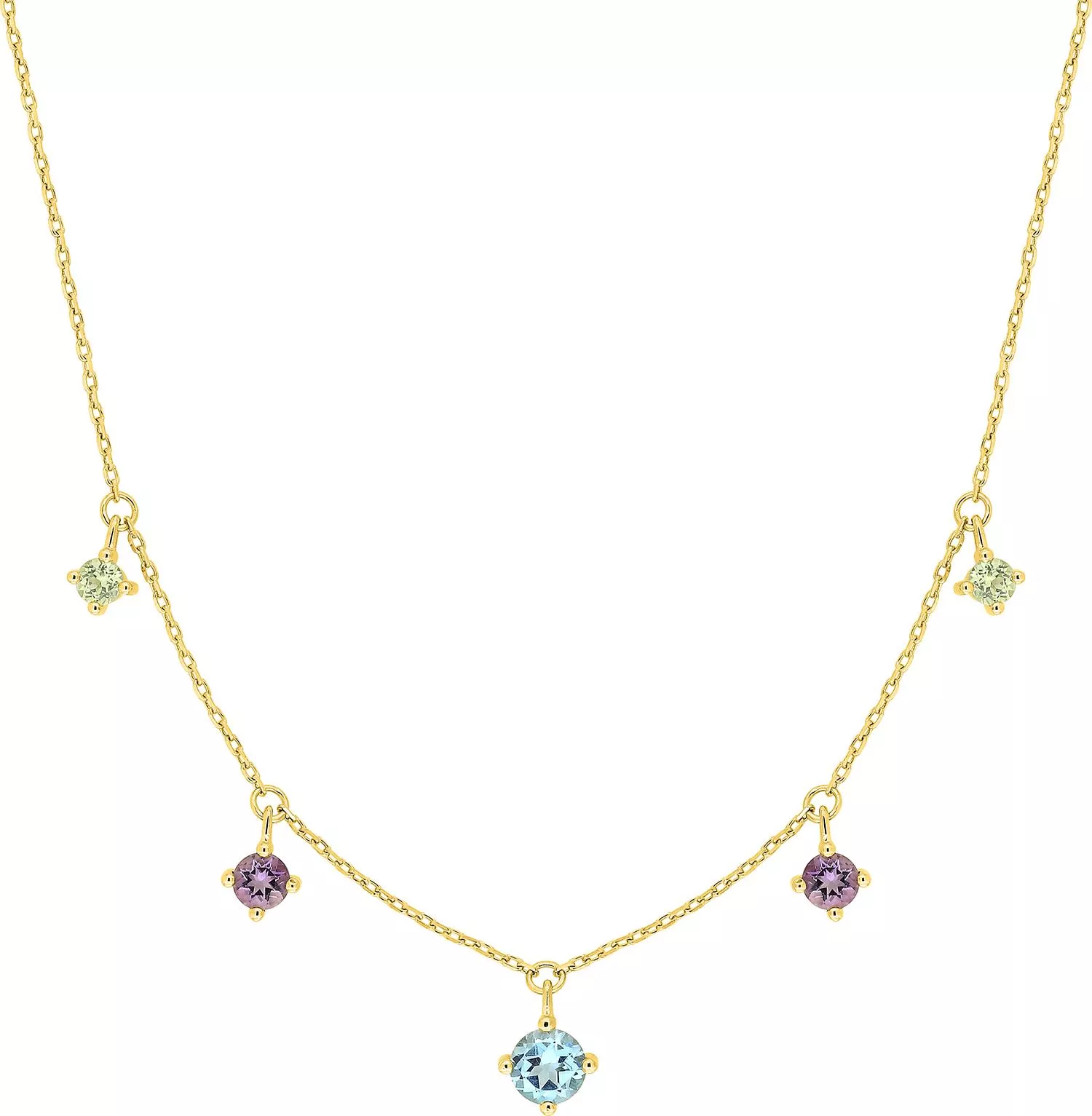 Collier Or Cherlie bleu Améthyste - Collier en Or 375 9k - Bijoux en Vogue