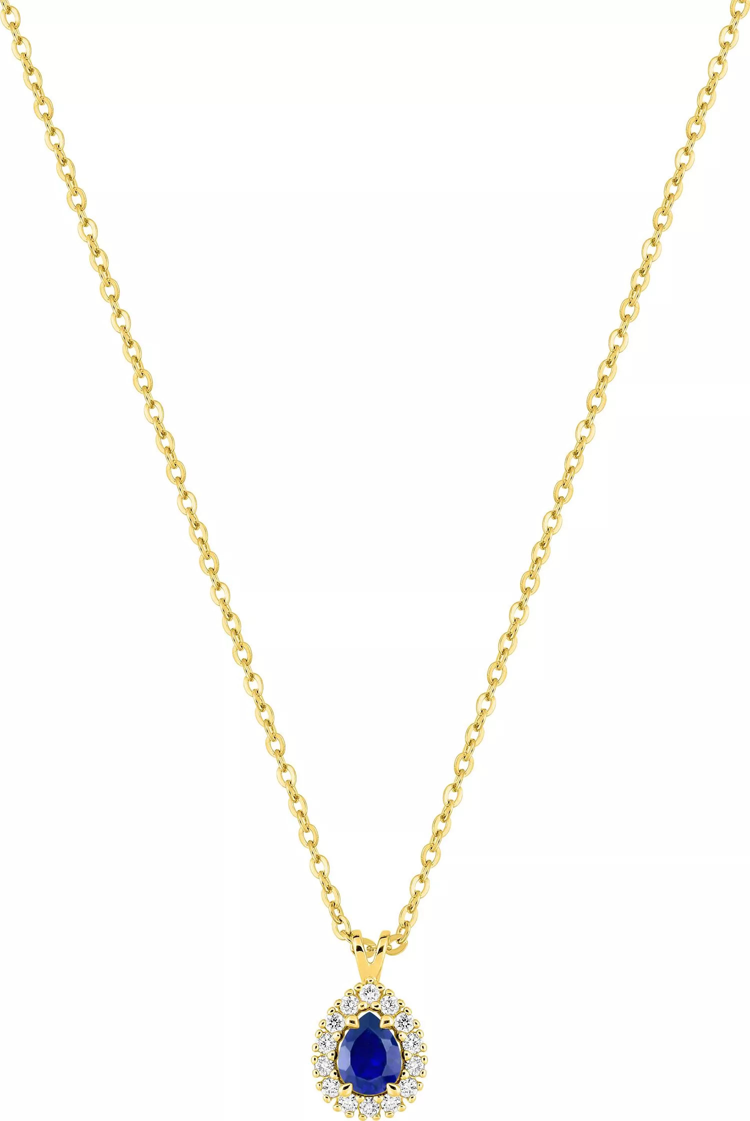 Collier Or Diariatou Diamant Saphir - Collier en Or 375 9k - Bijoux en Vogue
