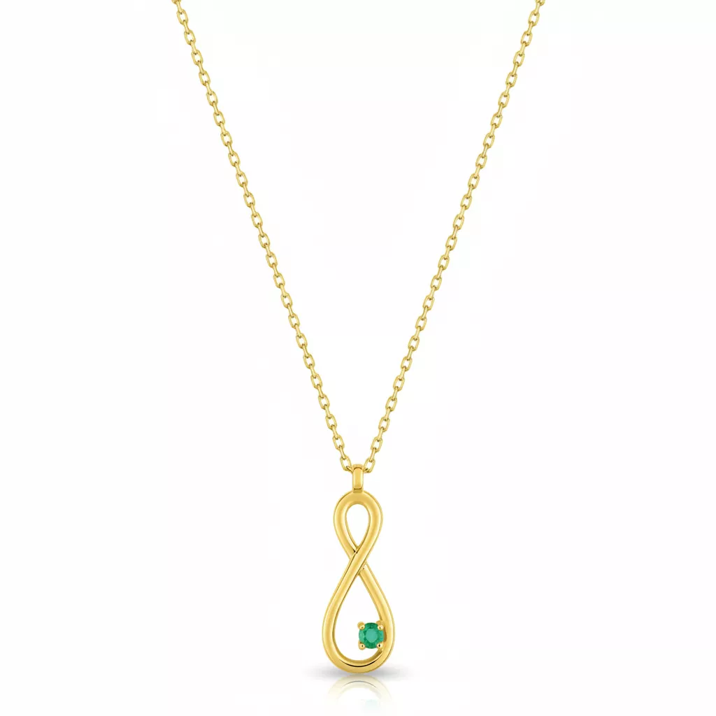 Collier Or Glennie Emeraude Infini - Collier en Or 375 9k - Bijoux en Vogue
