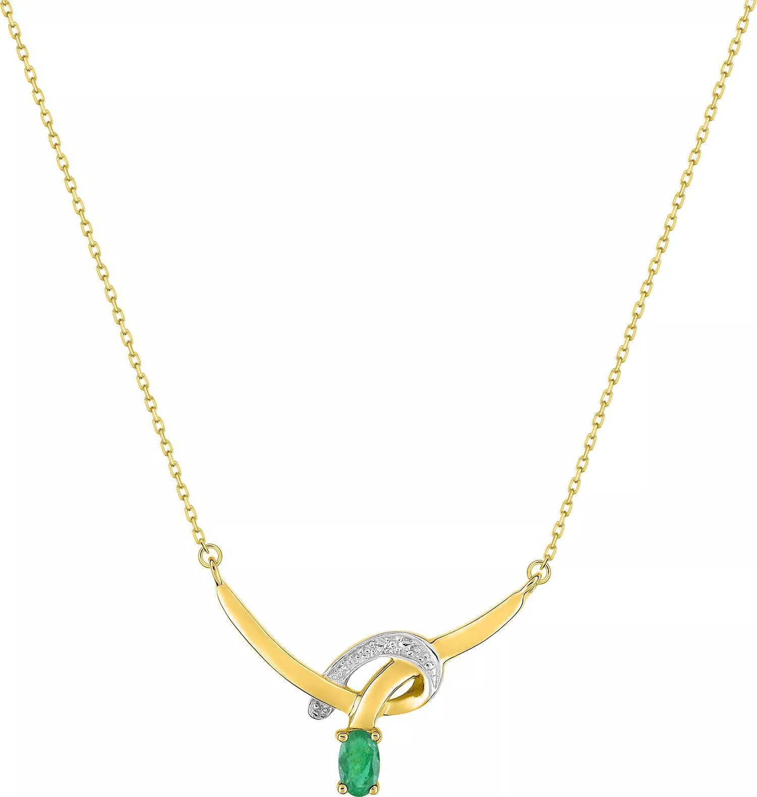 Collier Or Geslie Emeraude - Collier en Or 375 9k - Bijoux en Vogue