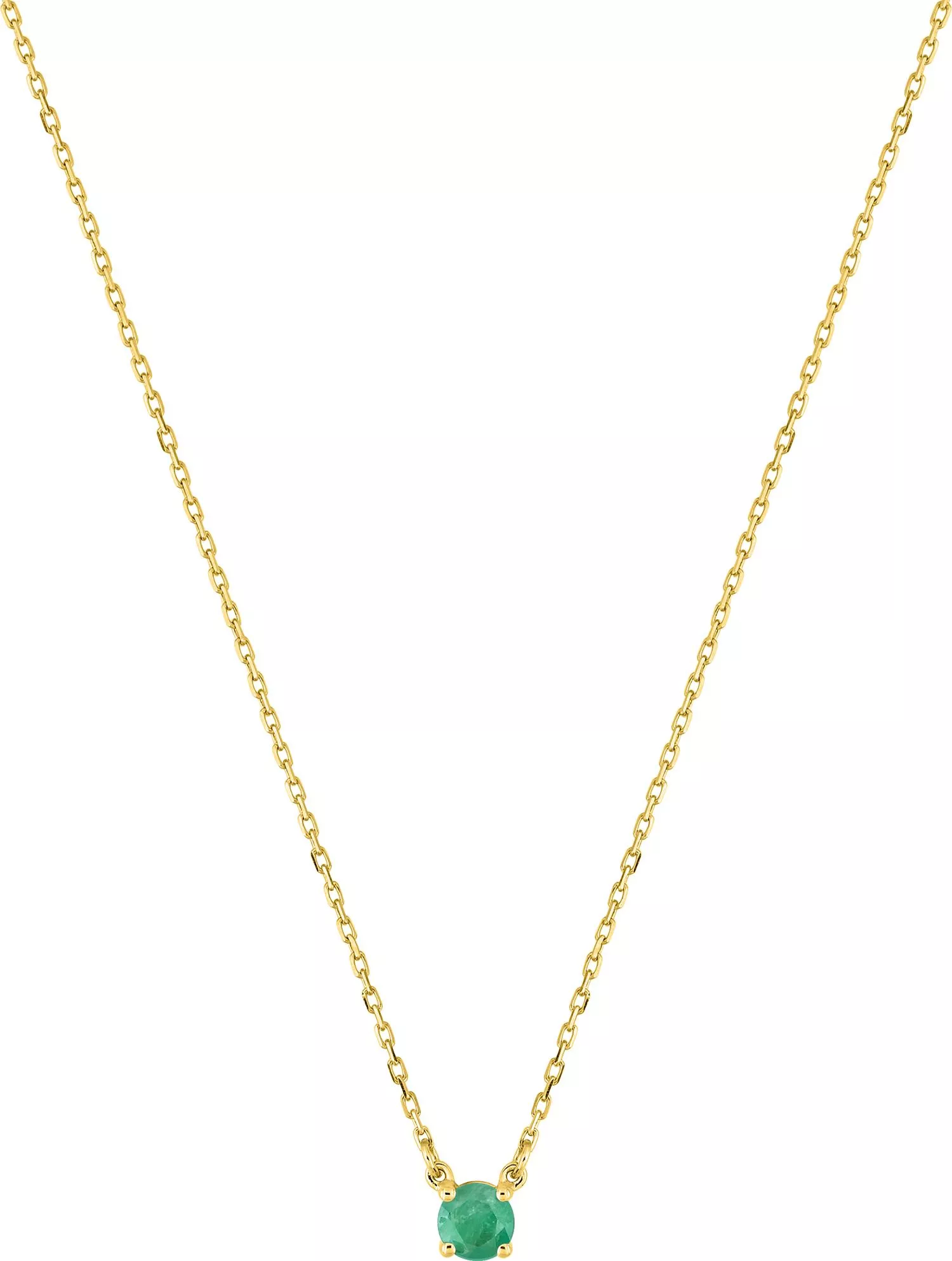 Collier Or Blanche Emeraude - Collier en Or 375 9k - Bijoux en Vogue