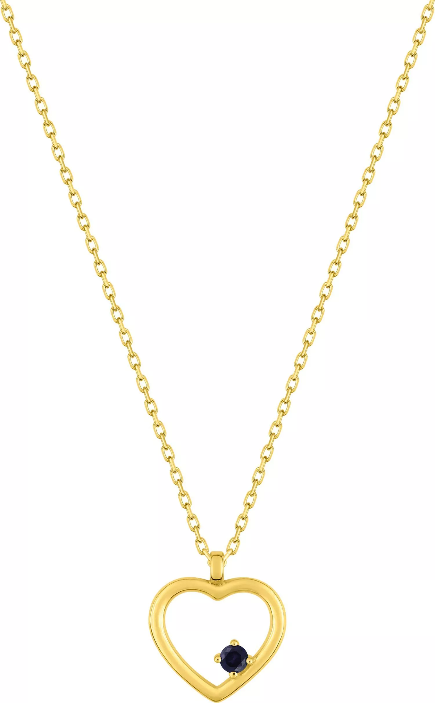 Collier Or Saphir Edmonde Coeur - Collier en Or 375 9k - Bijoux en Vogue