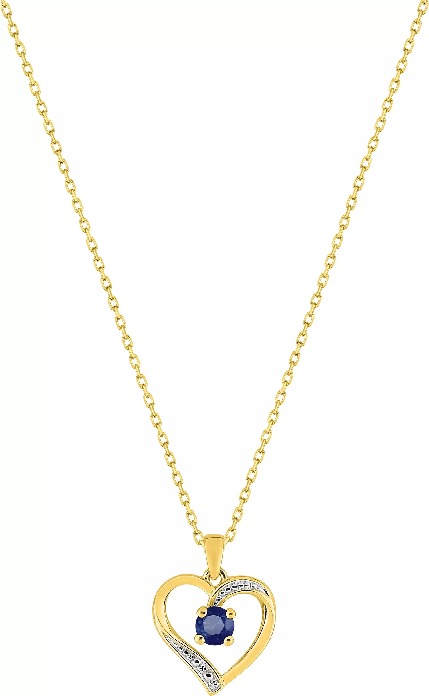 Collier Or Dahlia Saphir Coeur - Collier en Or 375 9k - Bijoux en Vogue