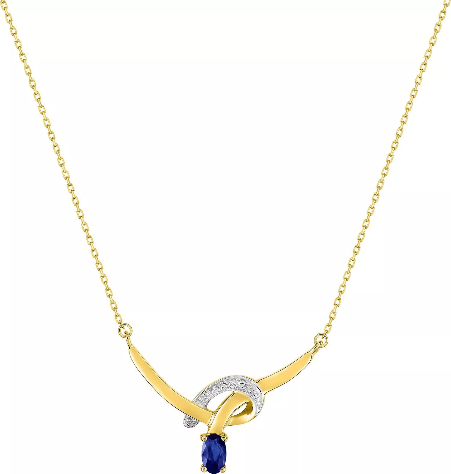 Collier Or Aousana Saphir - Collier en Or 375 9k - Bijoux en Vogue