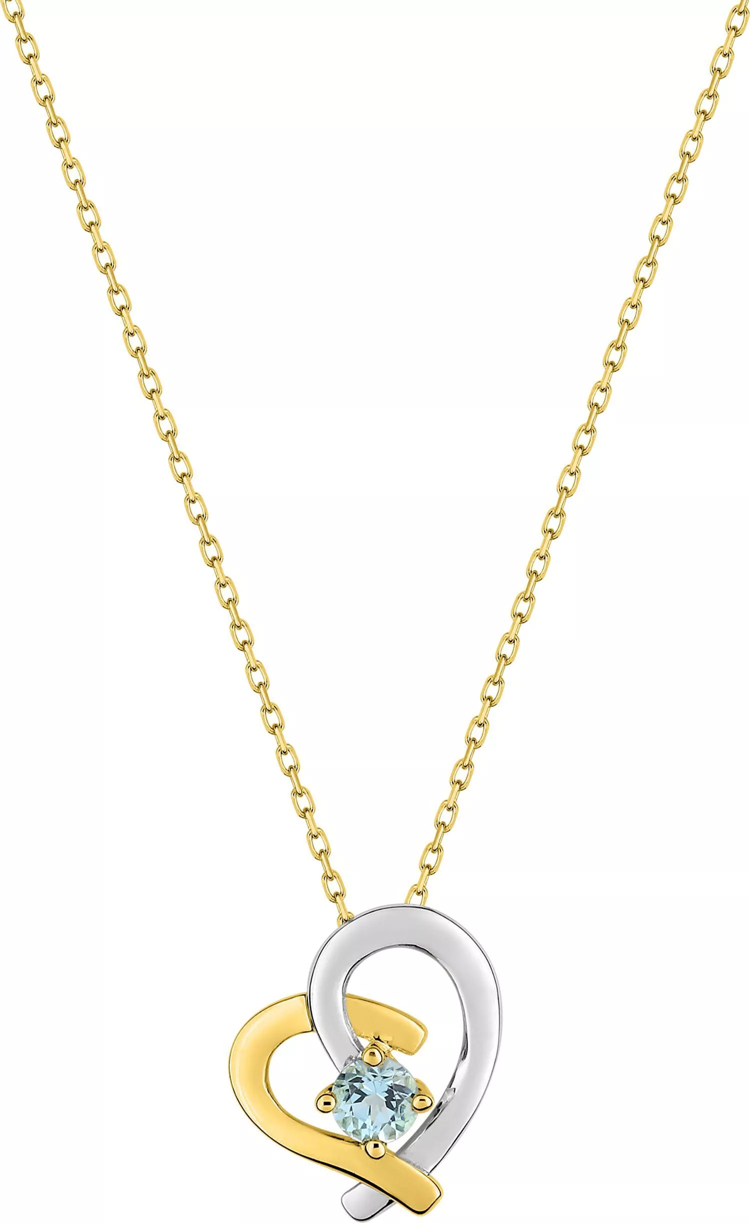 Collier Or Chabba bleu Topaze Coeur - Collier en Or 375 9k - Bijoux en Vogue