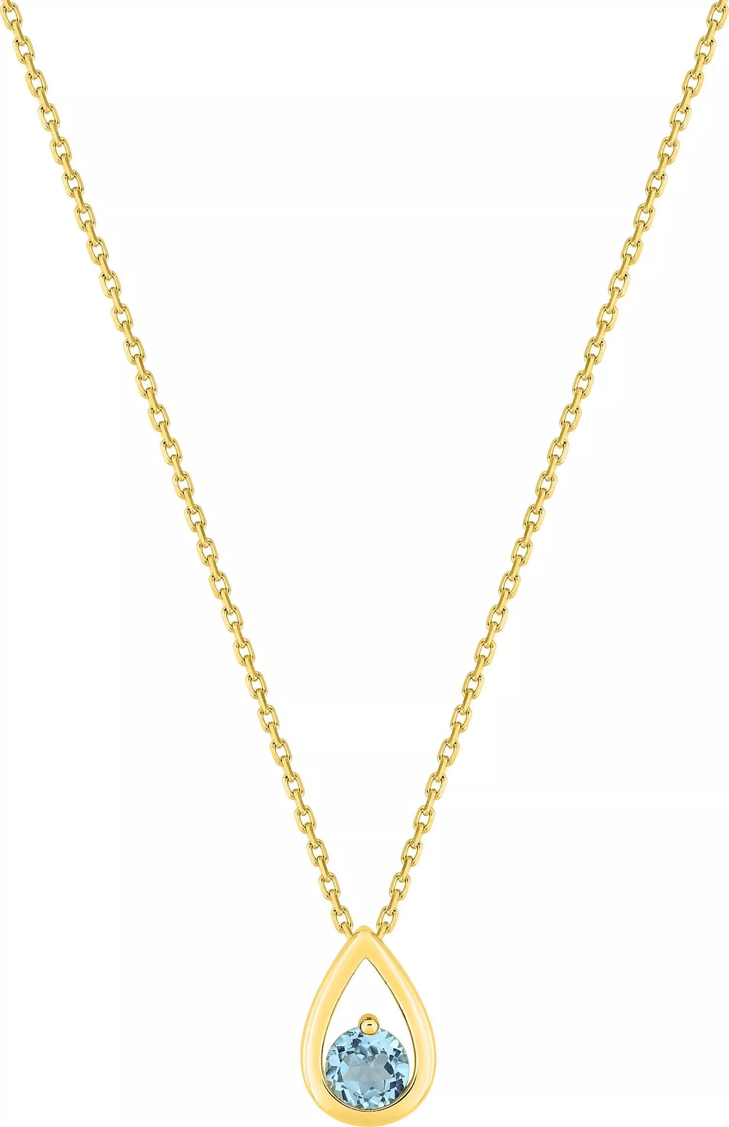 Collier Or Cemile bleu Topaze - Collier en Or 375 9k - Bijoux en Vogue