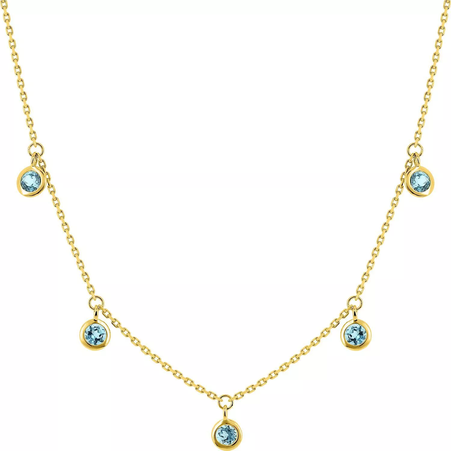Collier Or Oeillette bleu Topaze - Collier en Or 375 9k - Bijoux en Vogue