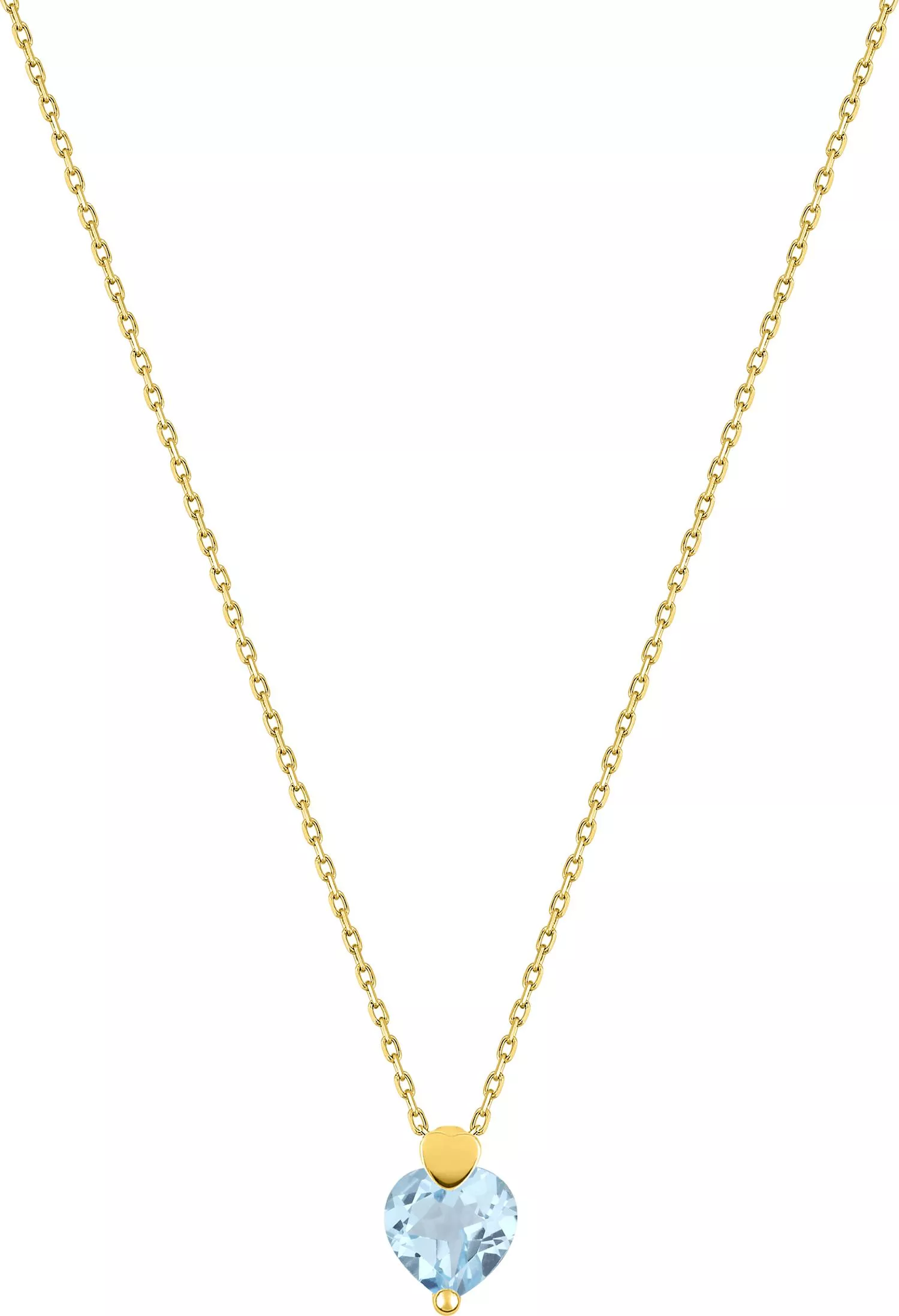 Collier Or Alicie bleu Topaze Coeur - Collier en Or 375 9k - Bijoux en Vogue