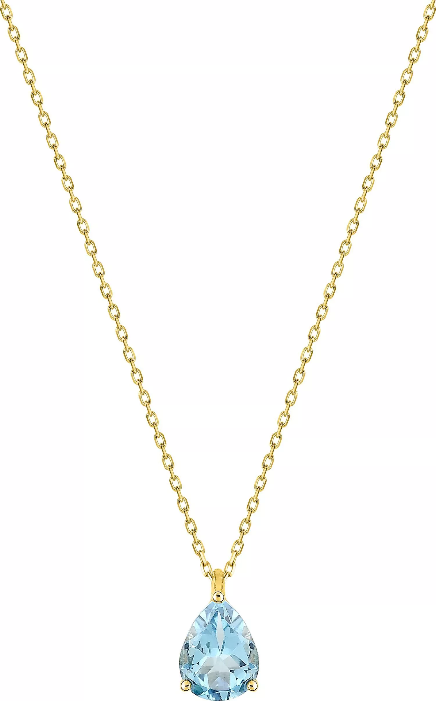 Collier Or Dominica bleu Topaze - Collier en Or 375 9k - Bijoux en Vogue