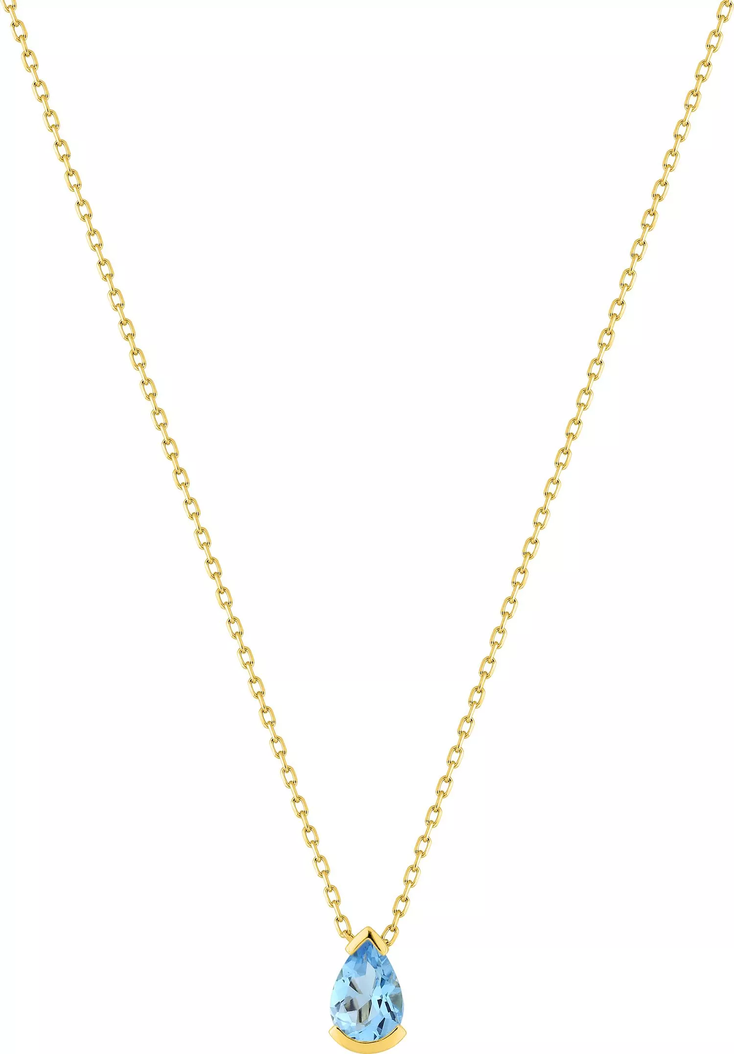 Collier Or Suchira bleu Topaze - Collier en Or 375 9k - Bijoux en Vogue