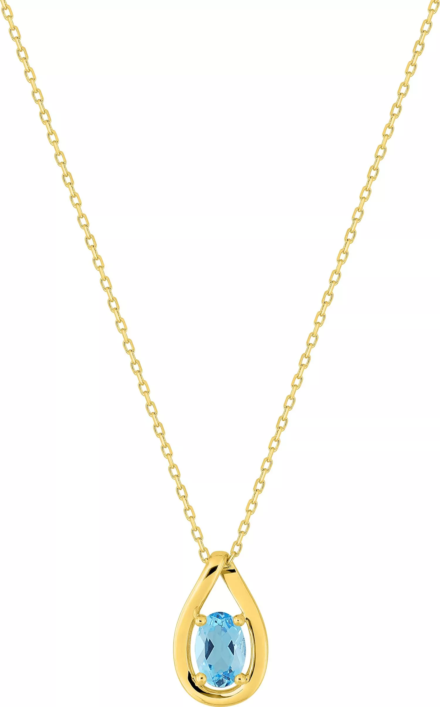 Collier Or Isibia bleu Topaze - Collier en Or 375 9k - Bijoux en Vogue
