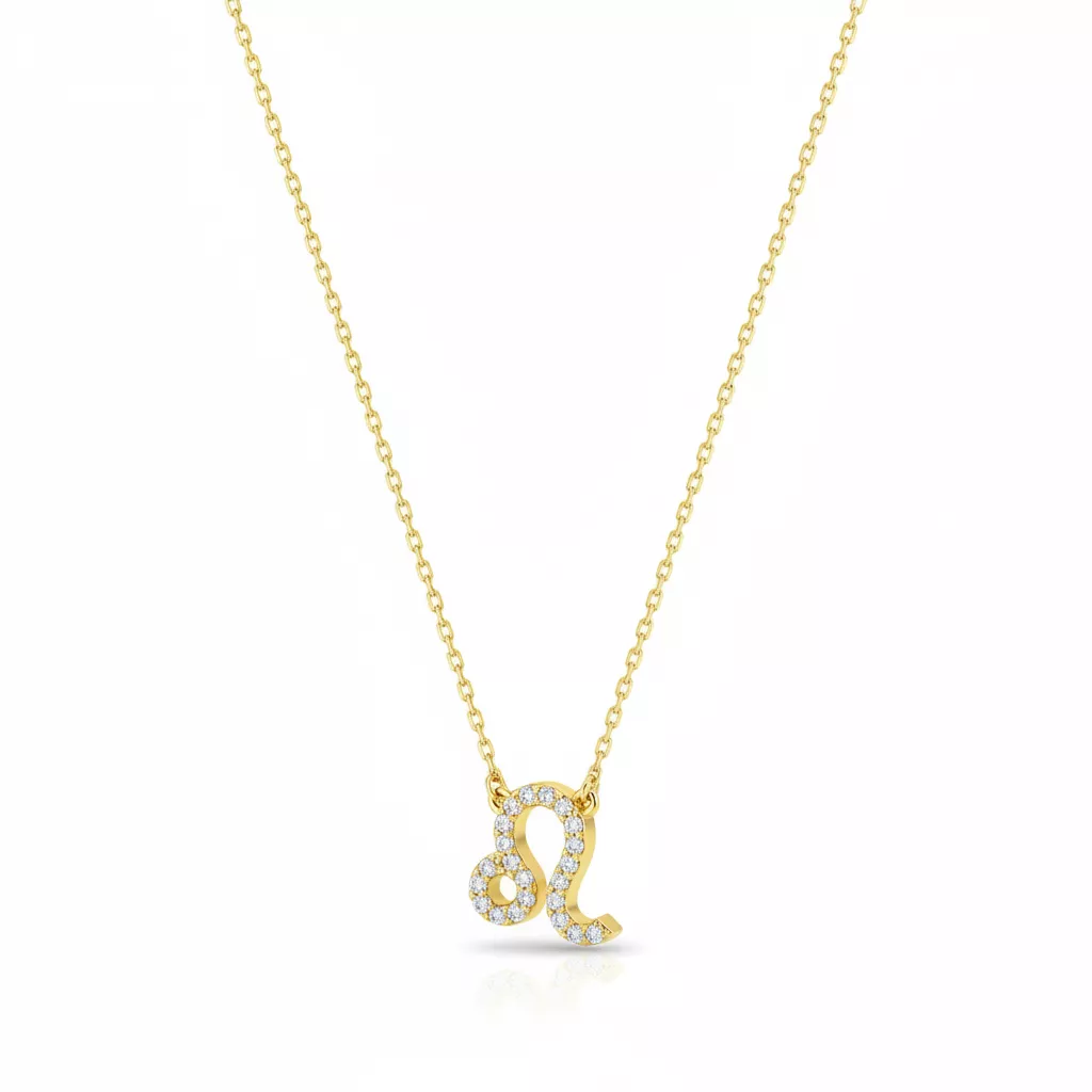 Collier Or Zirconium Ndjiya Lion - Collier en Or 375 9k - Bijoux en Vogue