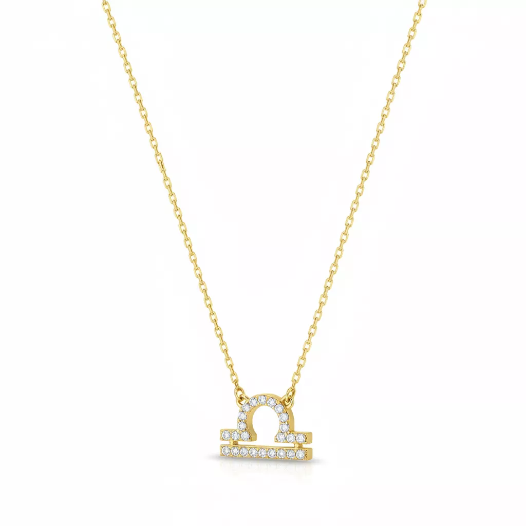 Collier Or Zirconium Helanie Balance - Collier en Or 375 9k - Bijoux en Vogue