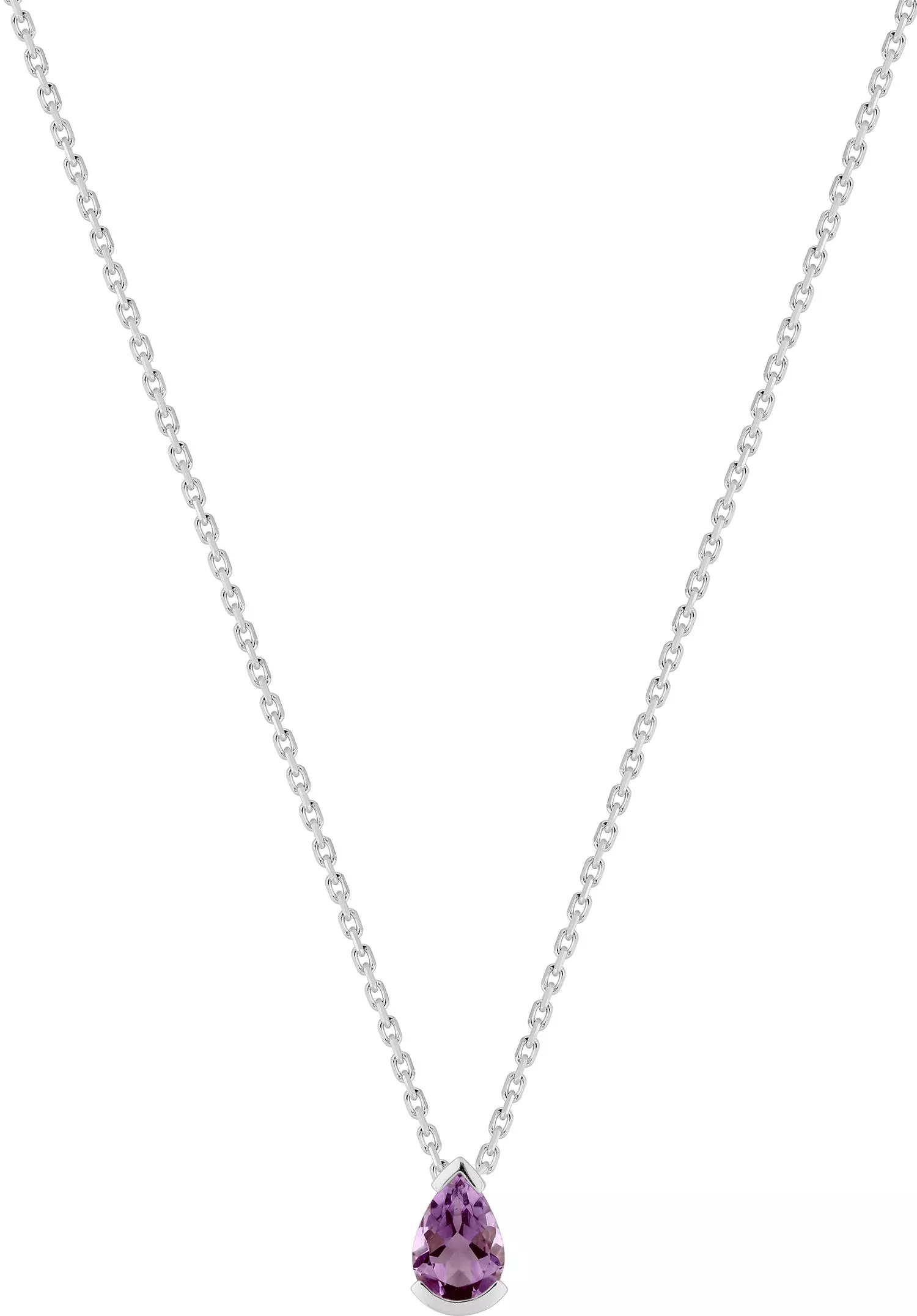 Collier Or Blanc Elisabeths Améthyste - Collier en Or 750 18k - Bijoux en Vogue