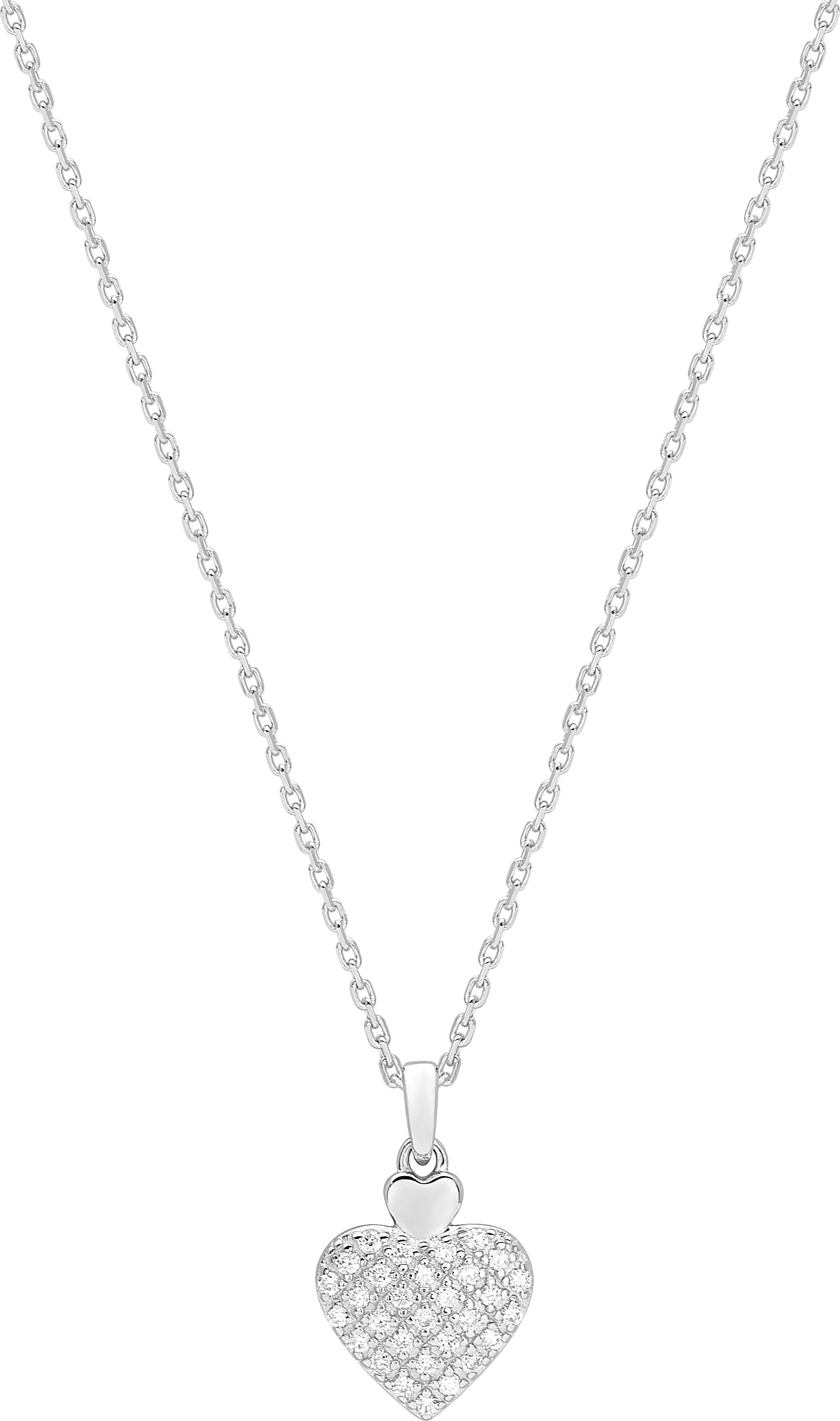 Collier Or Blanc Ahamada Diamant Coeur - Collier en Or 750 18k - Bijoux en Vogue