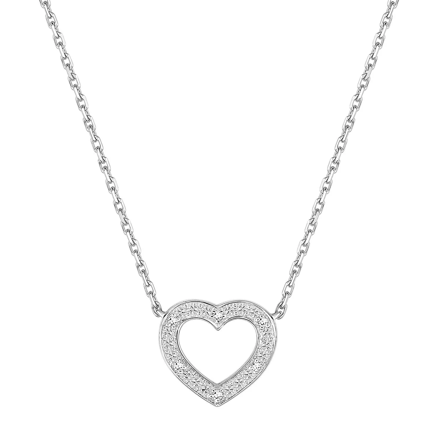 Collier Or Blanc Livaniaina Diamant Coeur - Collier en Or 750 18k - Bijoux en Vogue