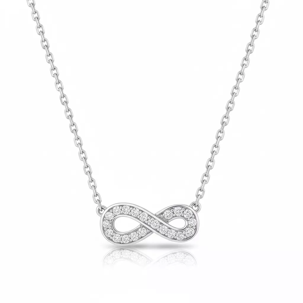 Collier Or Blanc Chervine Diamant Infini - Collier en Or 750 18k - Bijoux en Vogue