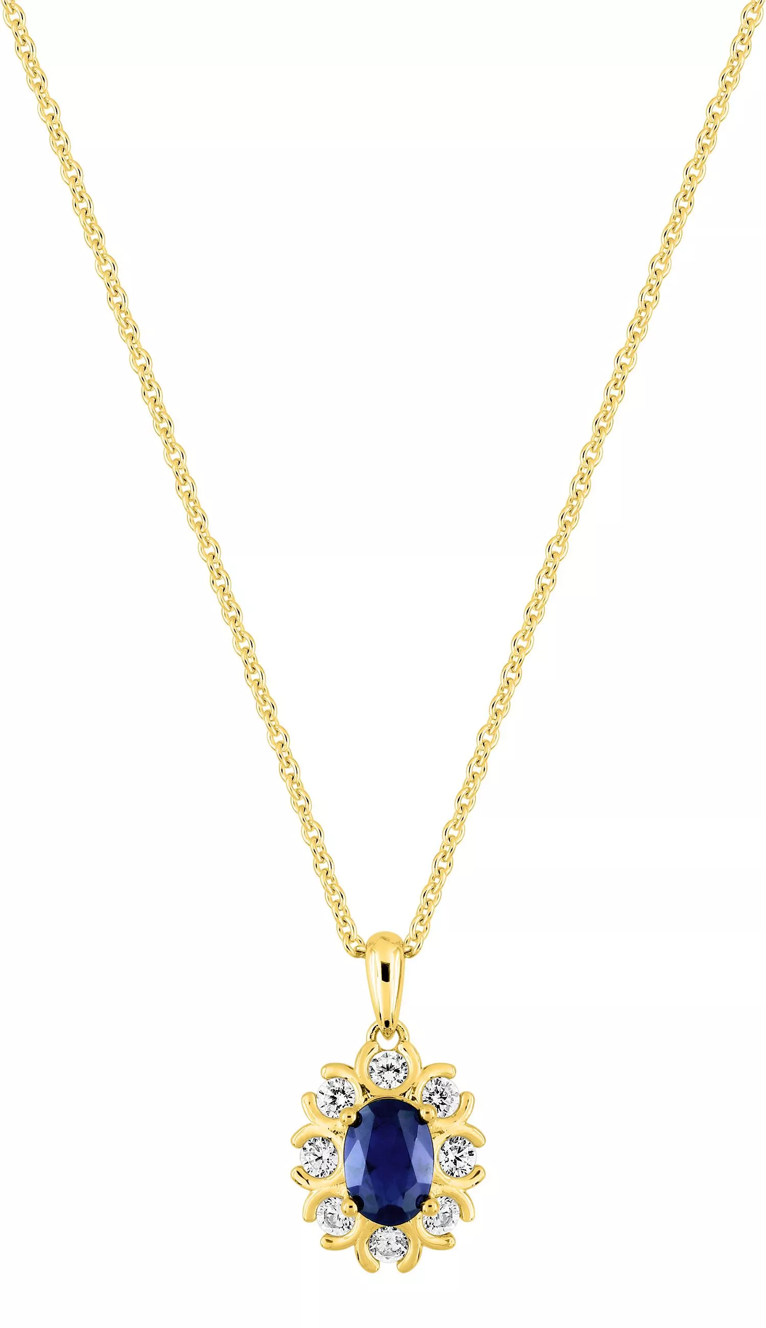 Collier Or Blanc Iouliia Diamant Saphir - Collier en Or 750 18k - Bijoux en Vogue