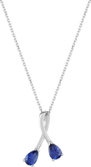Collier Or Blanc Liutsiia Saphir 1ct - Collier en Or 750 18k - Bijoux en Vogue
