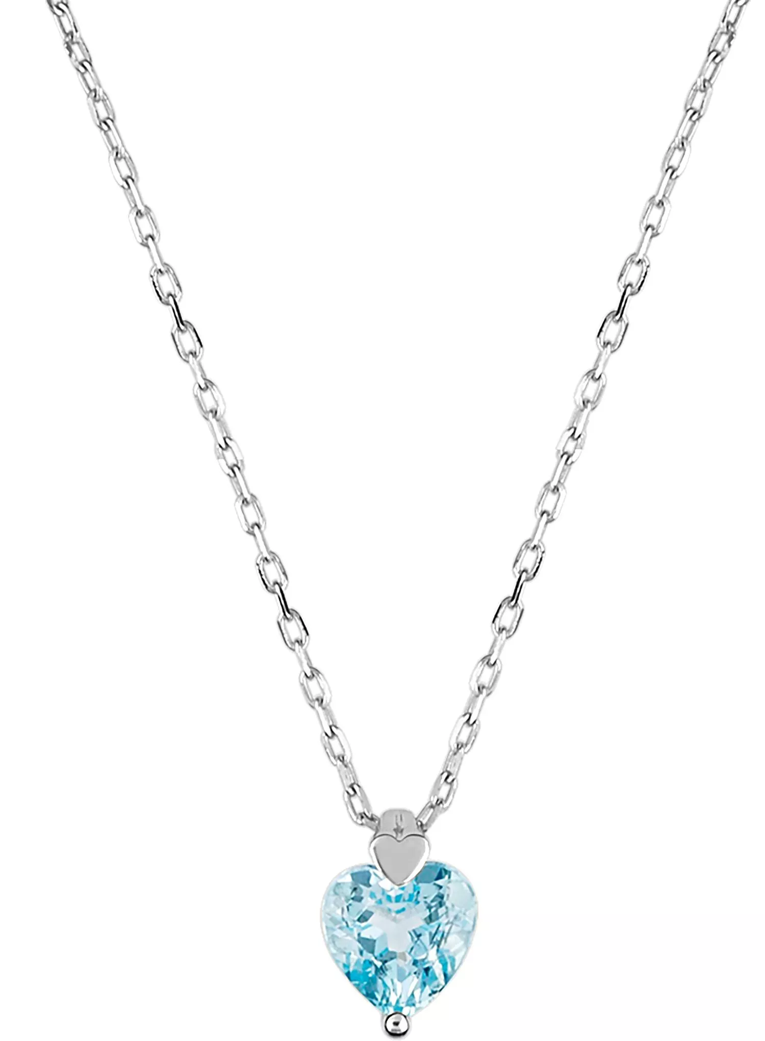 Collier Or Blanc Hanaine bleu Topaze Bleu - Collier en Or 750 18k - Bijoux en Vogue