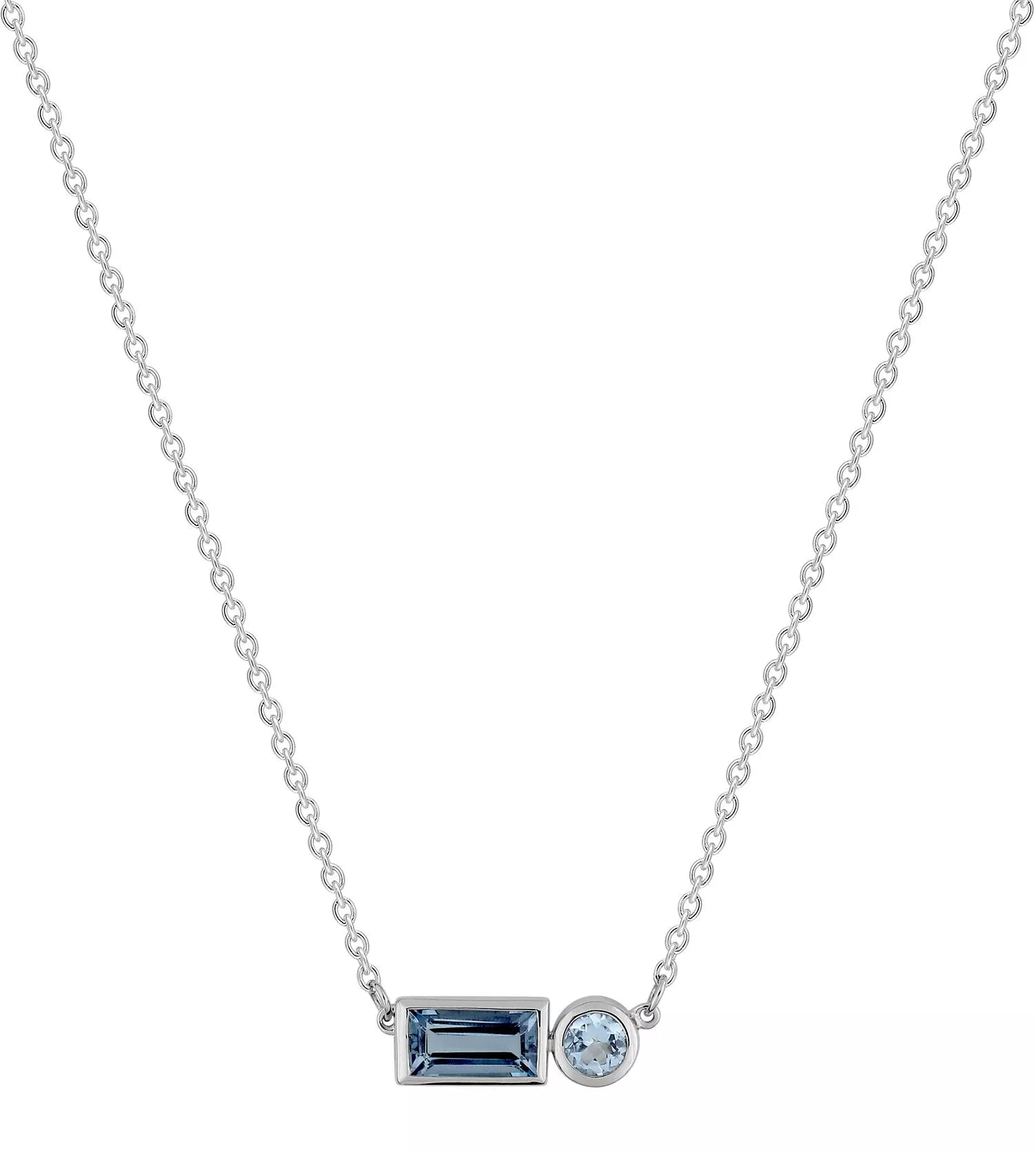 Collier Or Blanc Hachimia bleu Topaze - Collier en Or 750 18k - Bijoux en Vogue