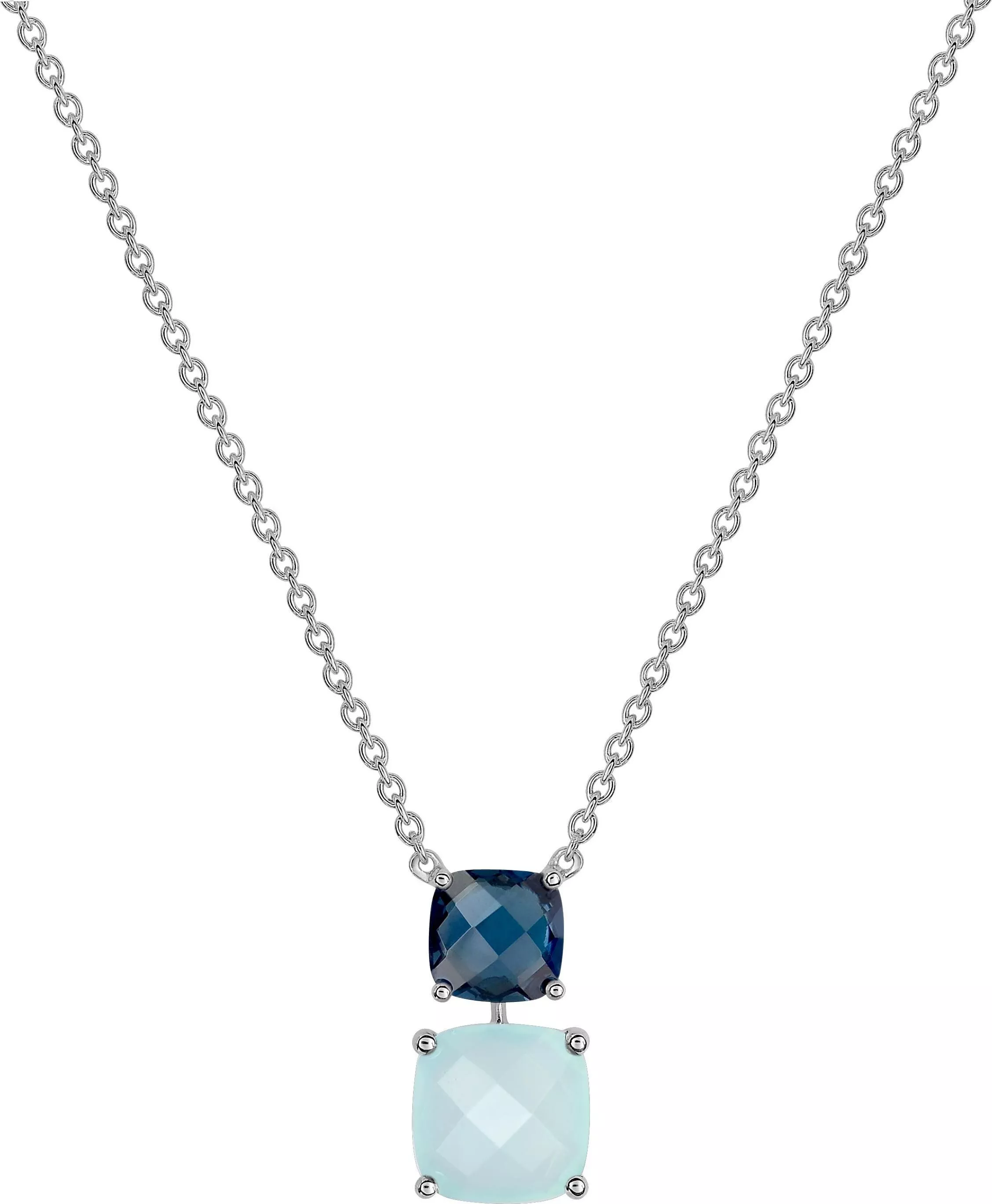 Collier Or Blanc Phemba bleu Topaze - Collier en Or 750 18k - Bijoux en Vogue