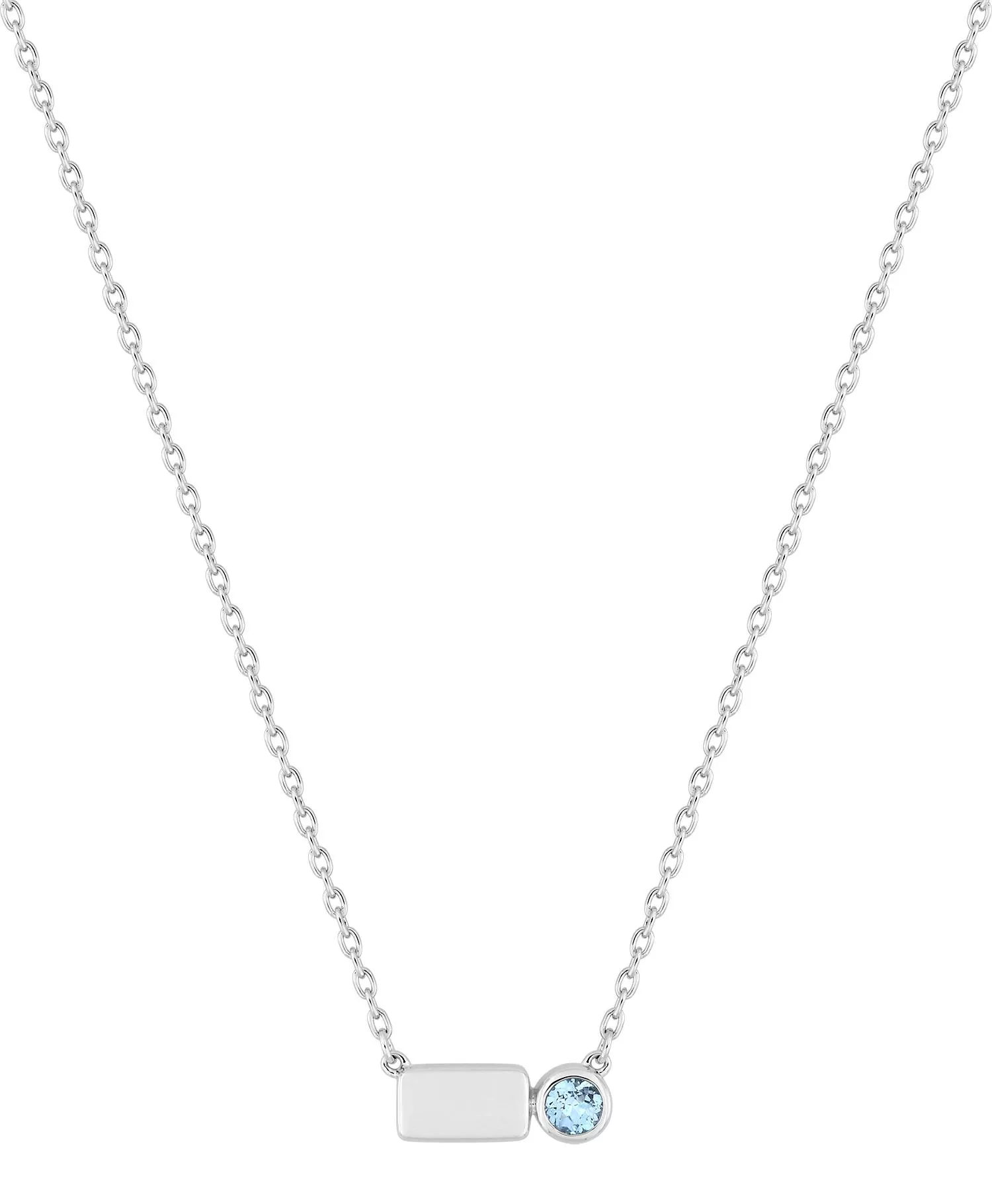 Collier Or Blanc Sjolie bleu Topaze - Collier en Or 750 18k - Bijoux en Vogue
