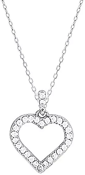 Collier Or Blanc Volanirina Zirconium Coeur - Collier en Or 750 18k - Bijoux en Vogue