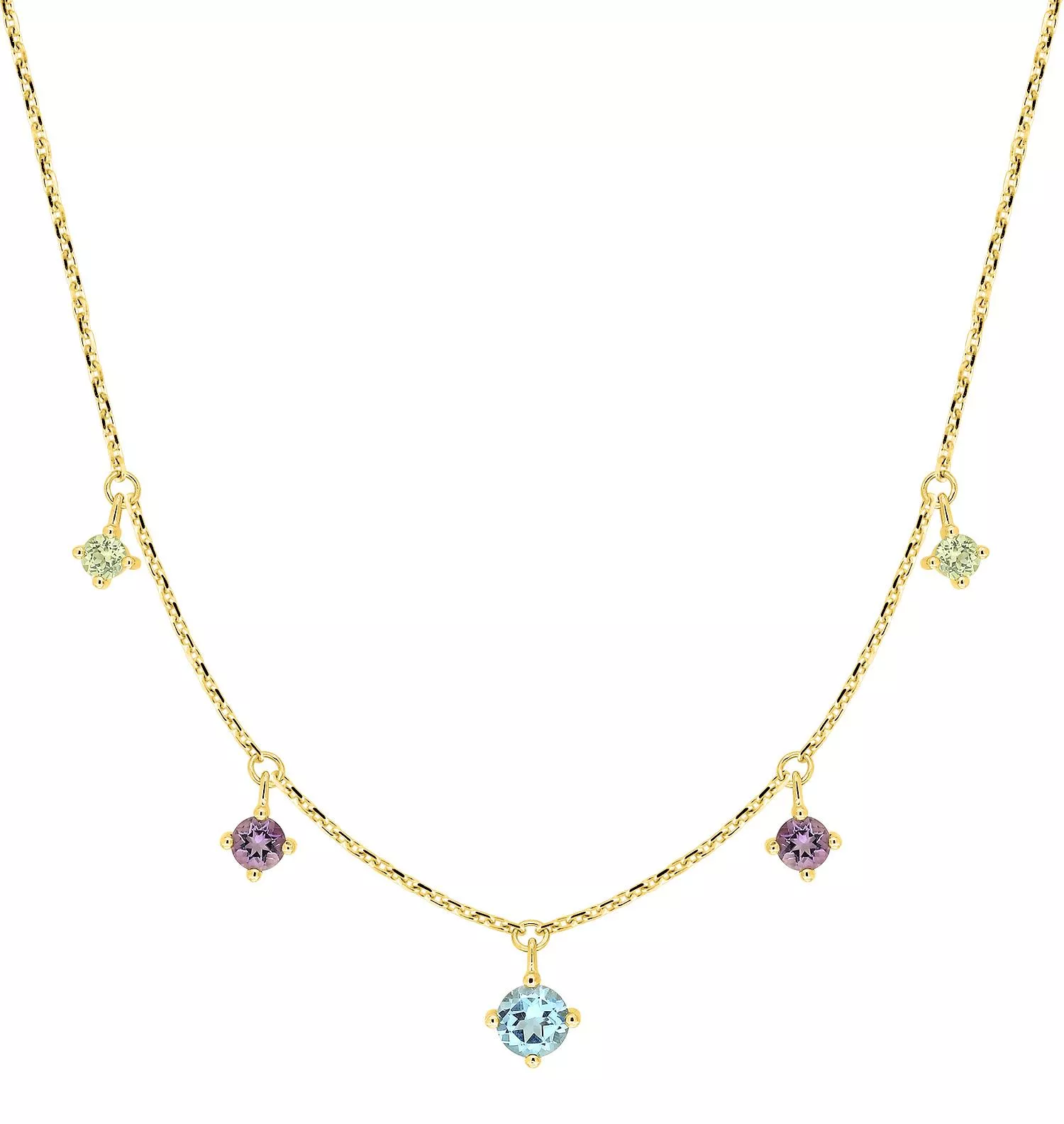 Collier Or Heliacine bleu Améthyste - Collier en Or 750 18k - Bijoux en Vogue