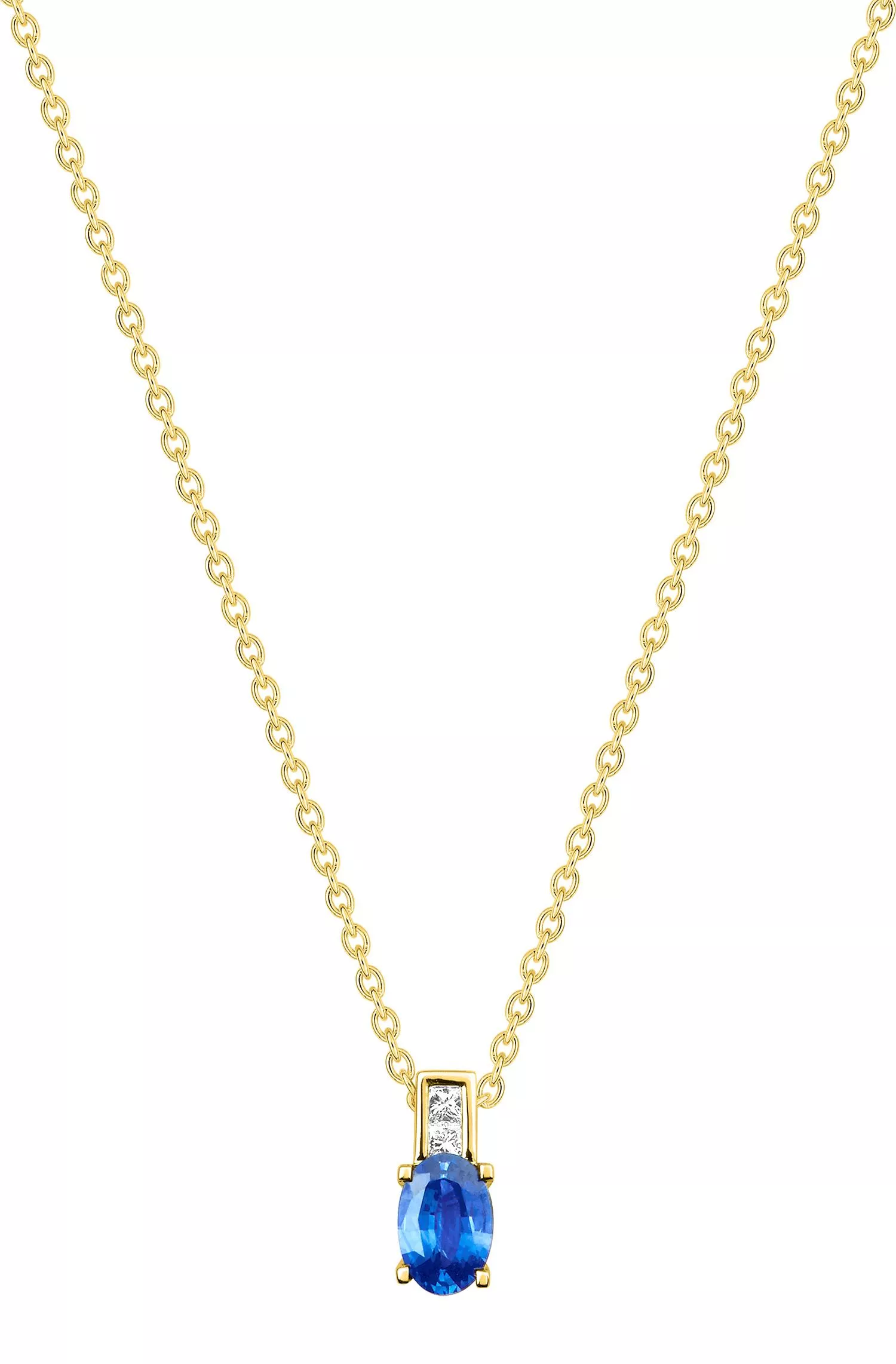 Collier Or Marguerita Diamant Saphir de Ceylan - Collier en Or 750 18k - Bijoux en Vogue