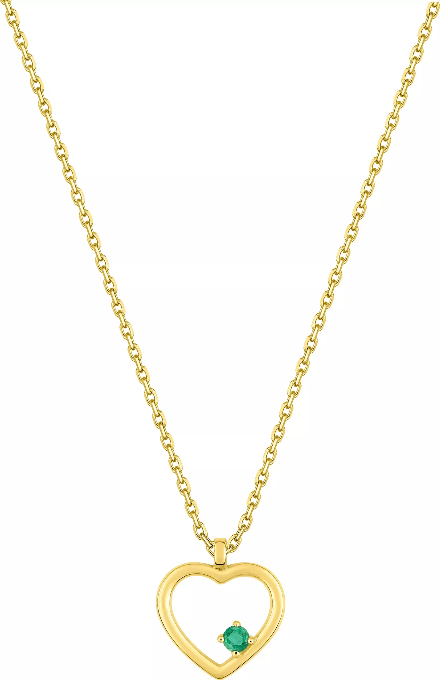 Collier Or Salihana Emeraude Coeur - Collier en Or 750 18k - Bijoux en Vogue