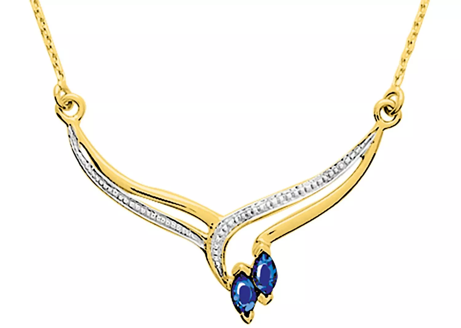 Collier Or Bypa Saphir - Collier en Or 750 18k - Bijoux en Vogue