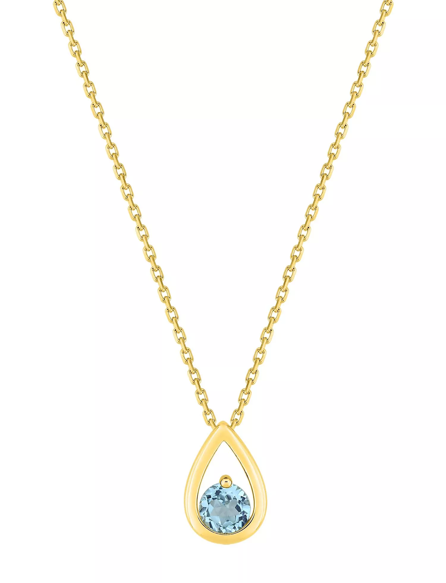 Collier Or Claudineia bleu Topaze - Collier en Or 750 18k - Bijoux en Vogue