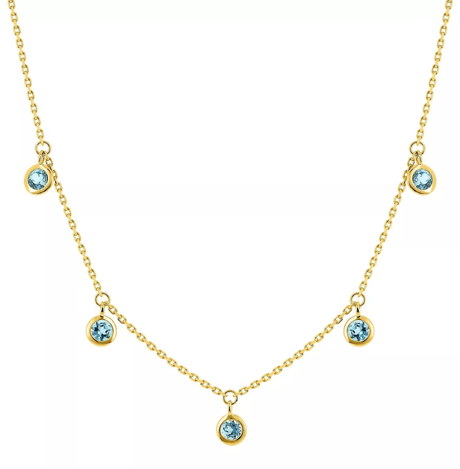 Collier Or Mafisa bleu Topaze - Collier en Or 750 18k - Bijoux en Vogue
