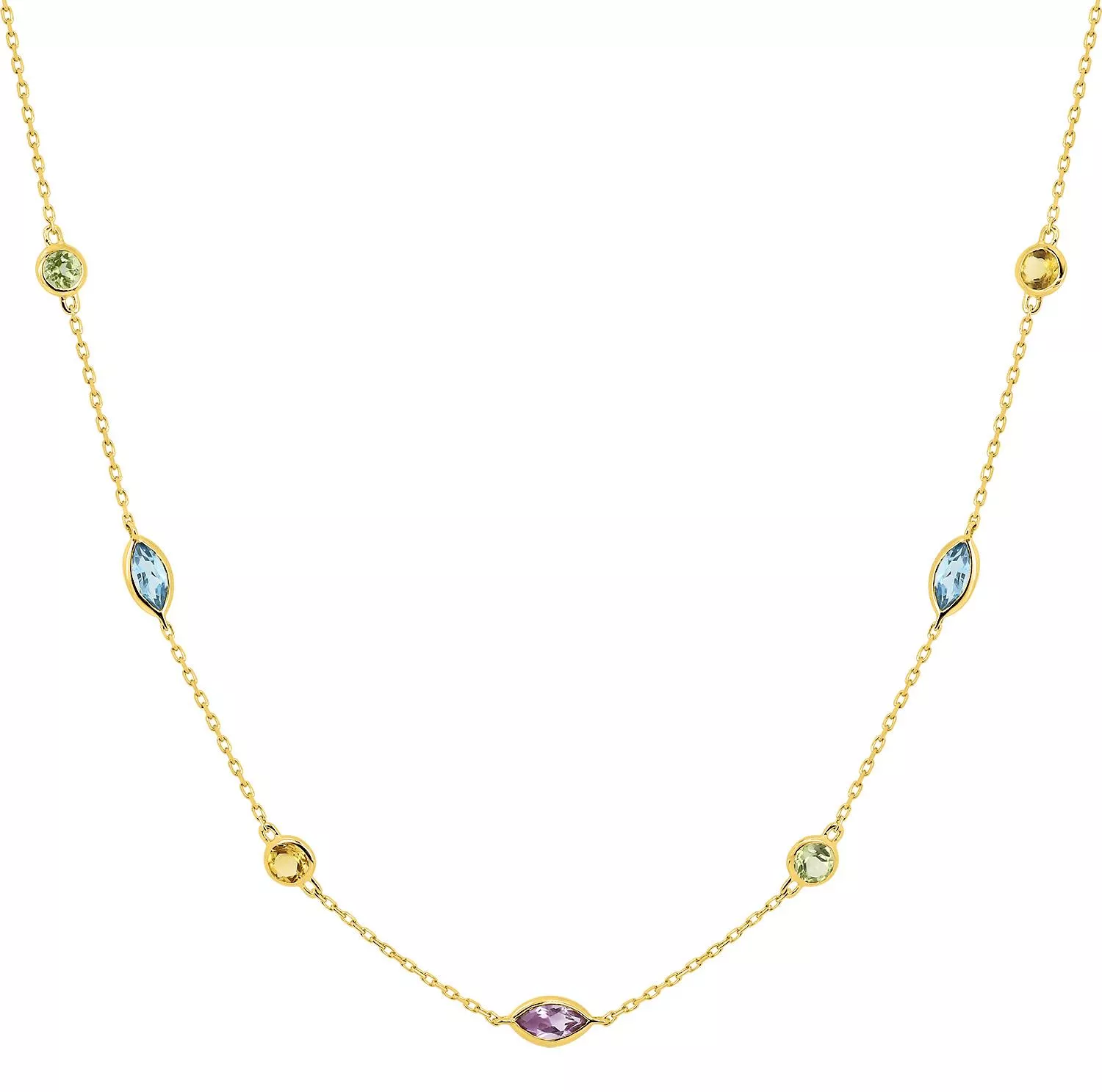 Collier Or Moutia bleu Topaze - Collier en Or 750 18k - Bijoux en Vogue