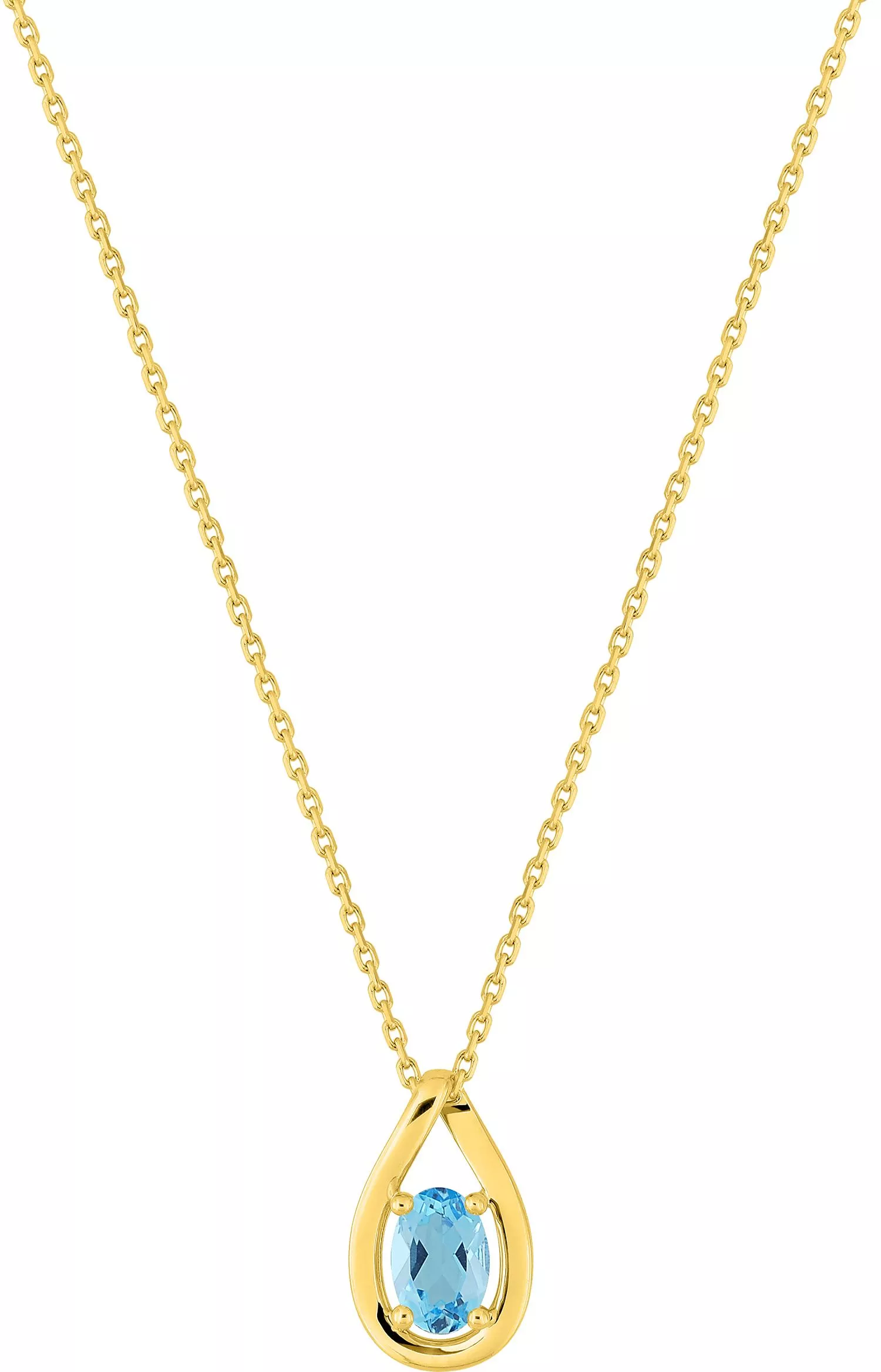 Collier Or Nazia bleu Topaze - Collier en Or 750 18k - Bijoux en Vogue