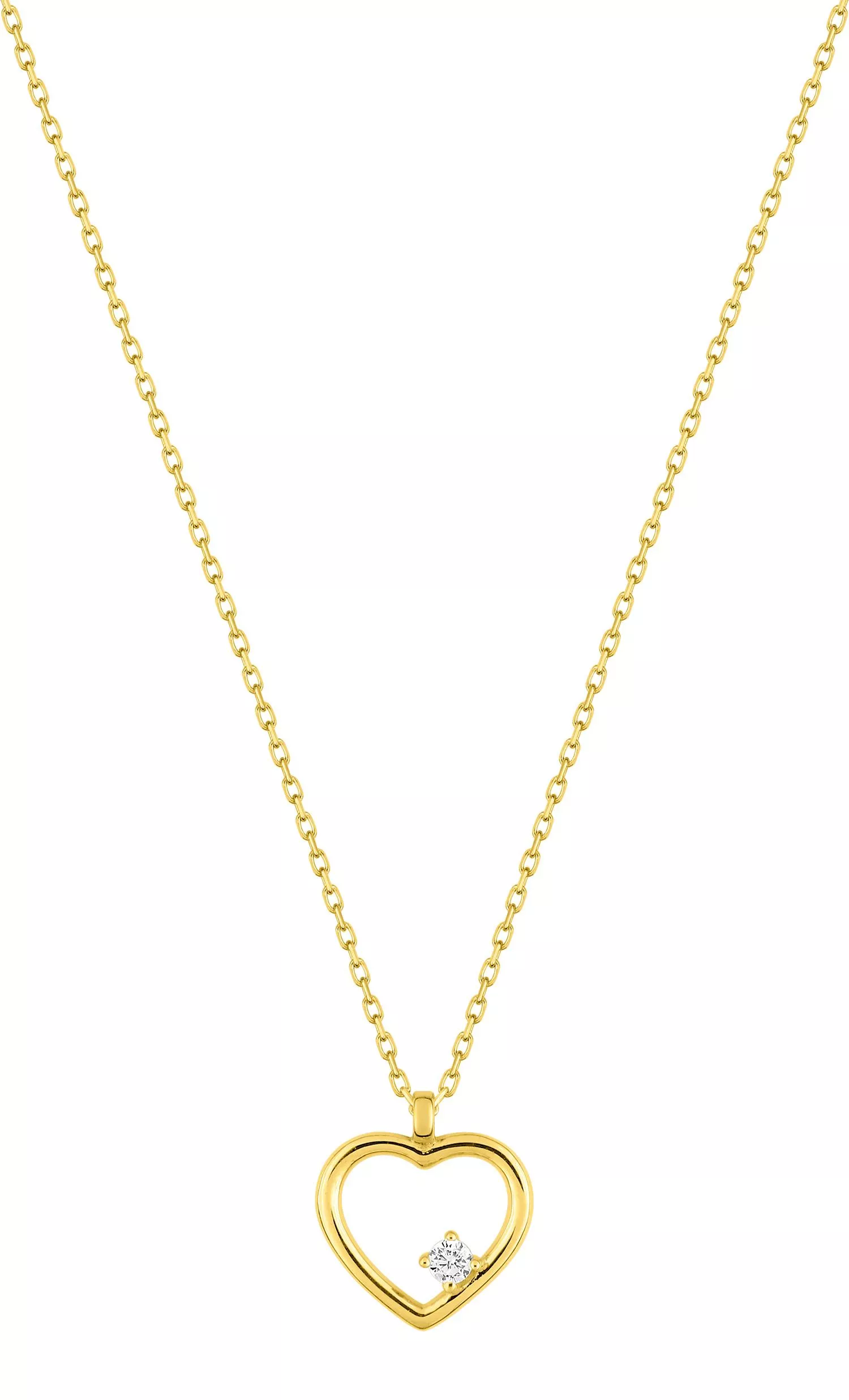 Collier Or Anni Zirconium Coeur - Collier en Or 750 18k - Bijoux en Vogue